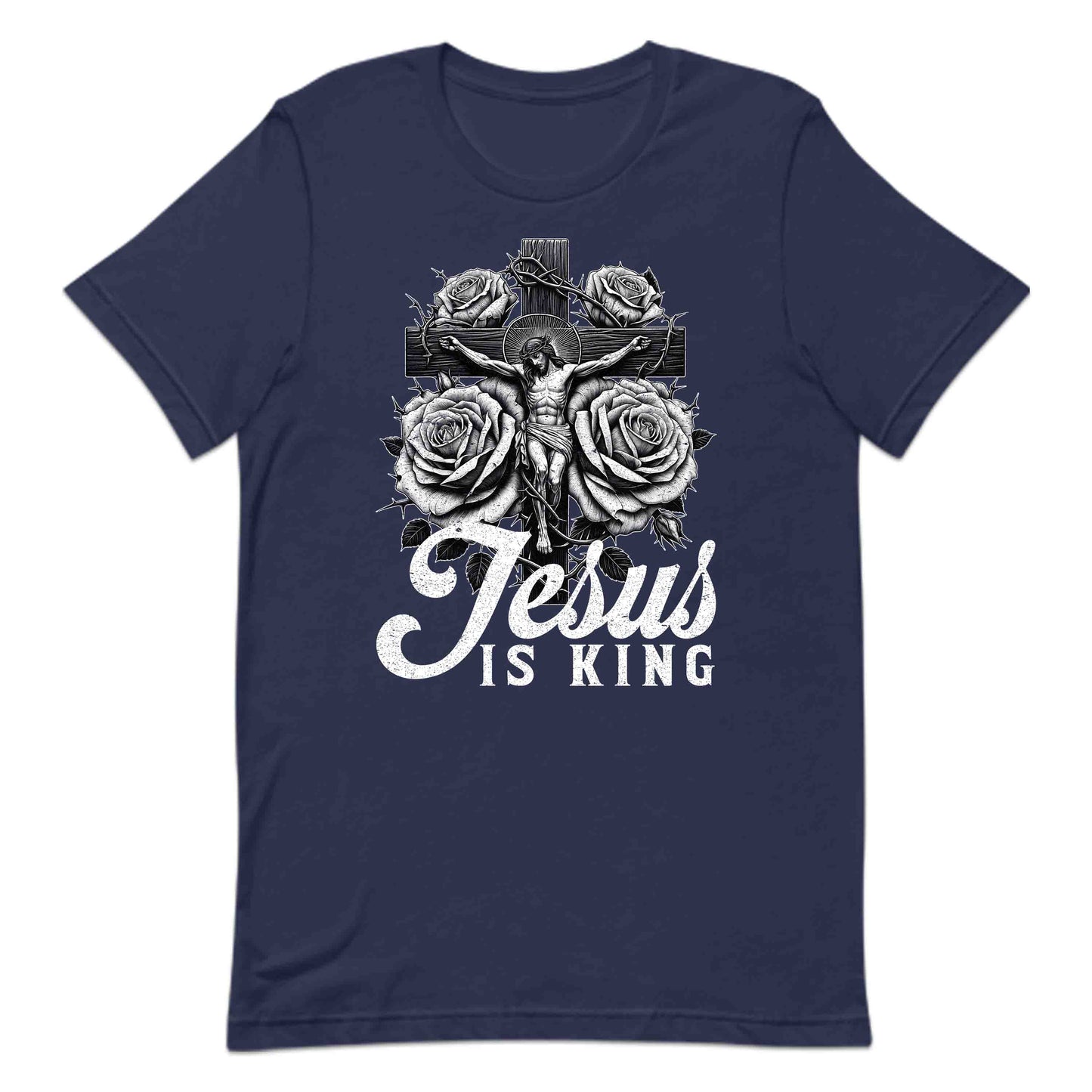 Jesus Is King Roses & Crucifixion Inspiring Christian | PRODUCT CODE: JUESROCRFTNP