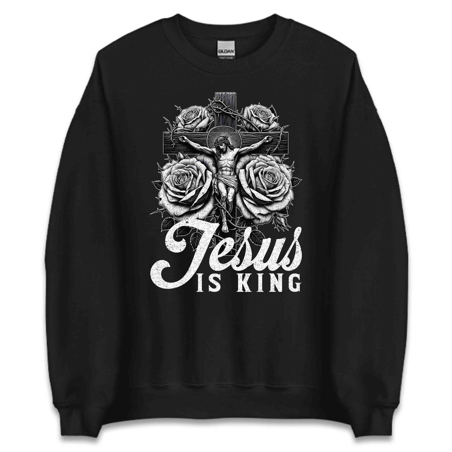 Jesus Is King Roses & Crucifixion Inspiring Christian | PRODUCT CODE: JUESROCRFTNP