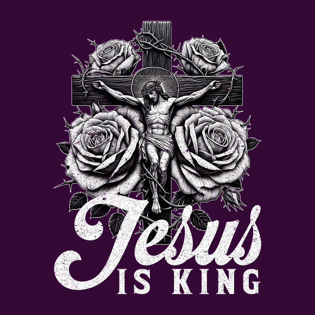 Jesus Is King Roses & Crucifixion Inspiring Christian | PRODUCT CODE: JUESROCRFTNP