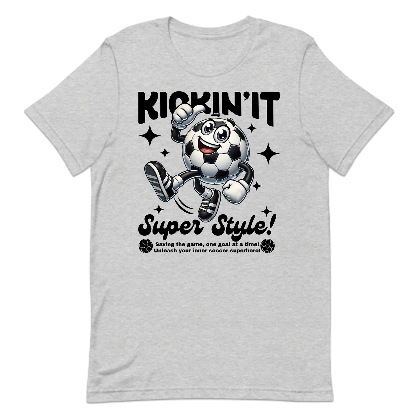 Funny Soccer Ball Character Kickin’ It Super Style Football Players | PRODUCT CODE: KCNTSPRUEYTL