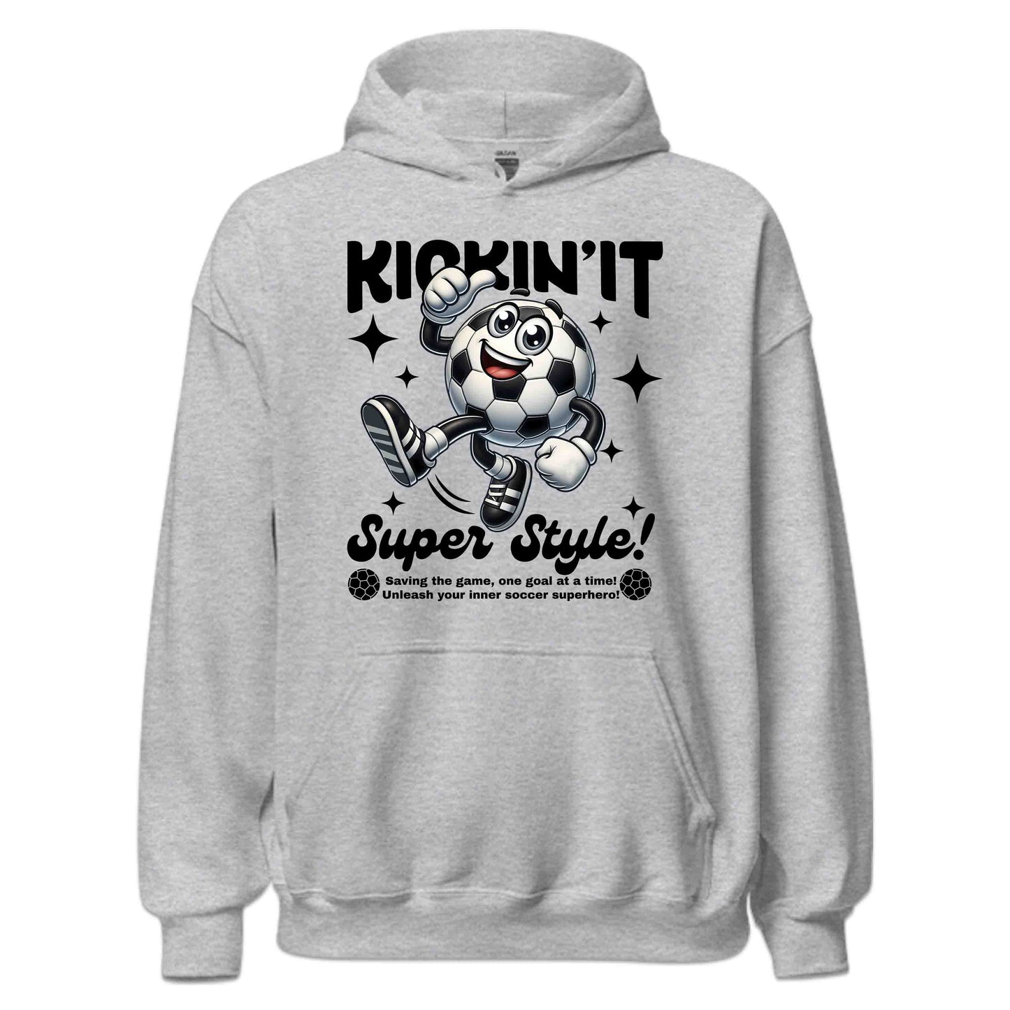 Funny Soccer Ball Character Kickin’ It Super Style Football Players | PRODUCT CODE: KCNTSPRUEYTL