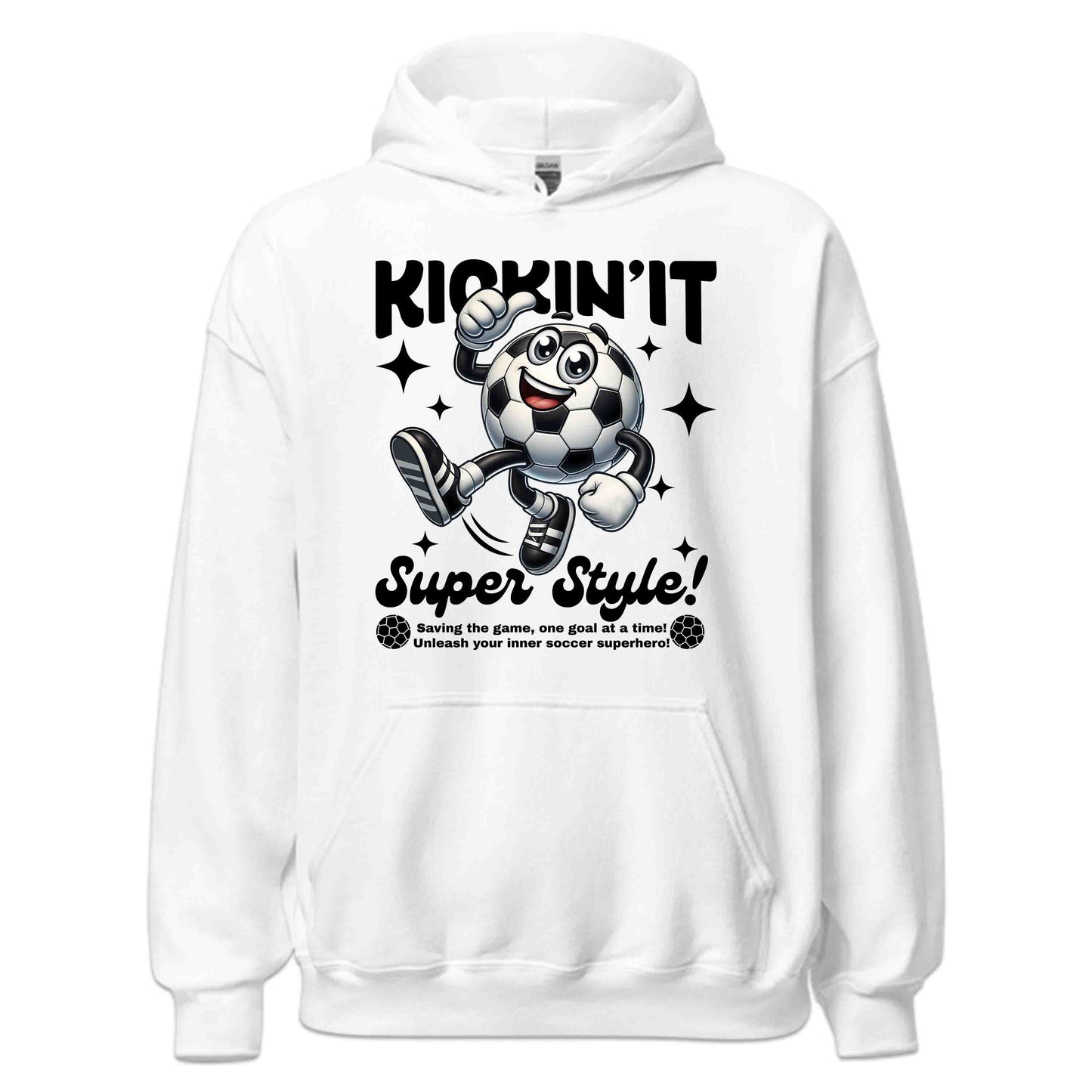 Funny Soccer Ball Character Kickin’ It Super Style Football Players | PRODUCT CODE: KCNTSPRUEYTL
