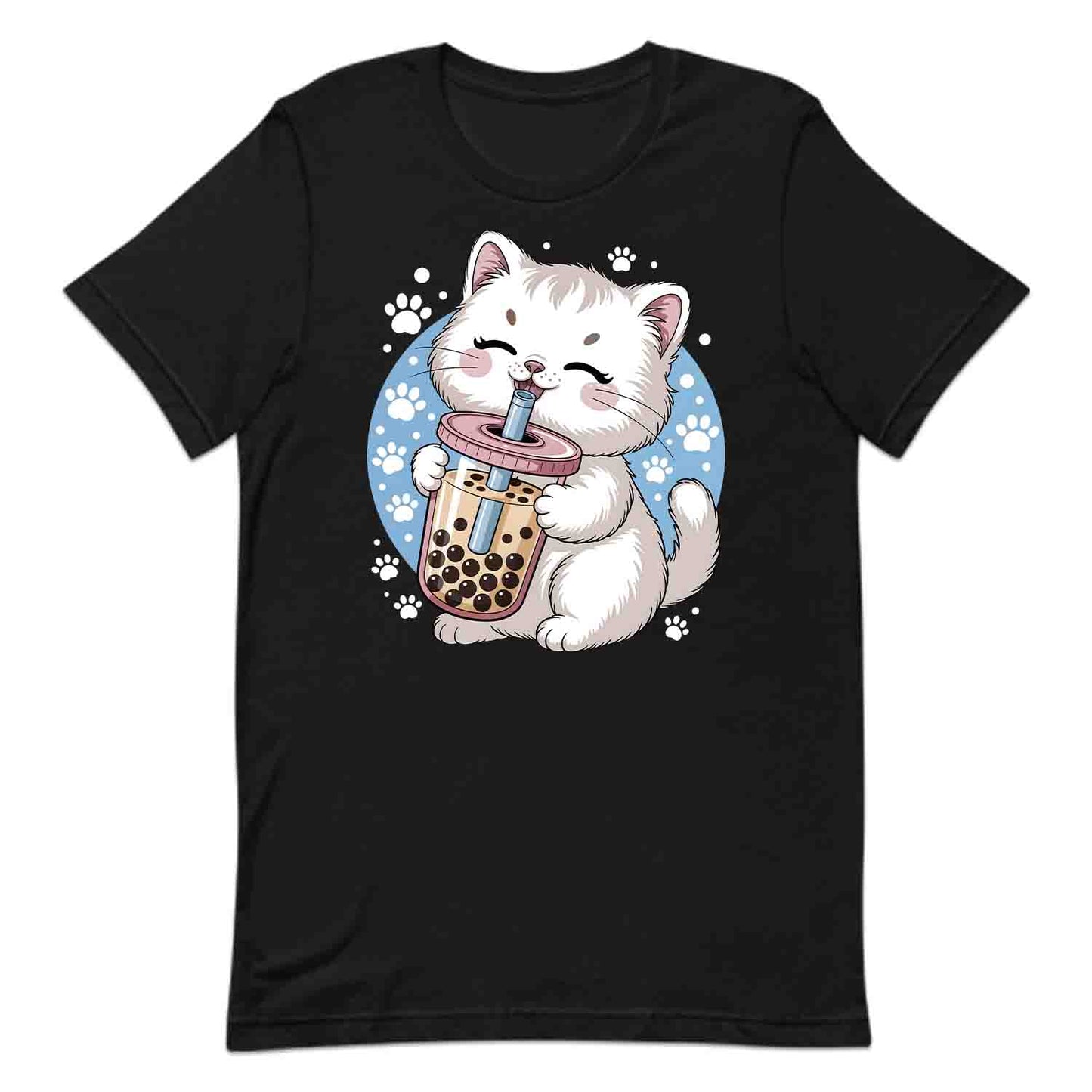 Kawaii Boba Cat T-Shirt, Cute Bubble Tea Sweatshirt, Pastel Kitty Hoodie | PRODUCT CODE: KJQWEBSCD