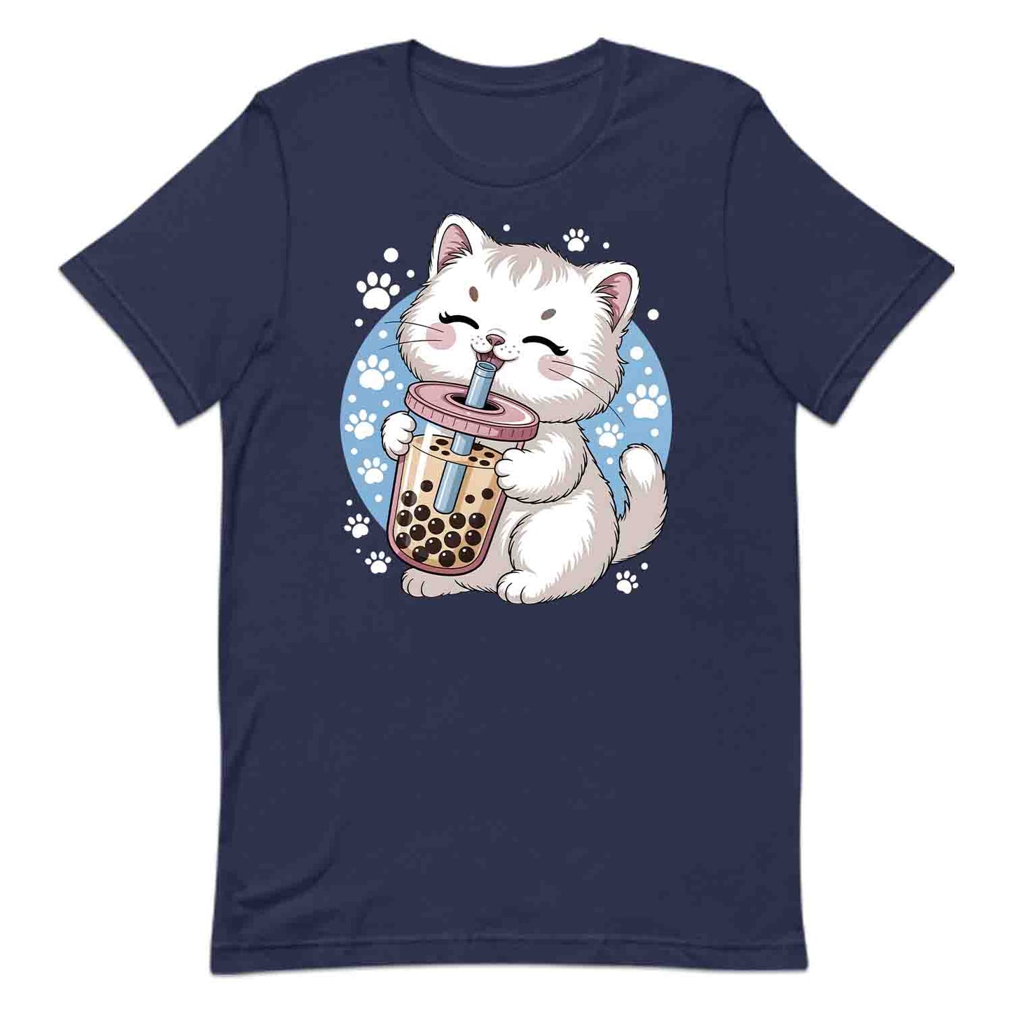 Kawaii Boba Cat T-Shirt, Cute Bubble Tea Sweatshirt, Pastel Kitty Hoodie | PRODUCT CODE: KJQWEBSCD