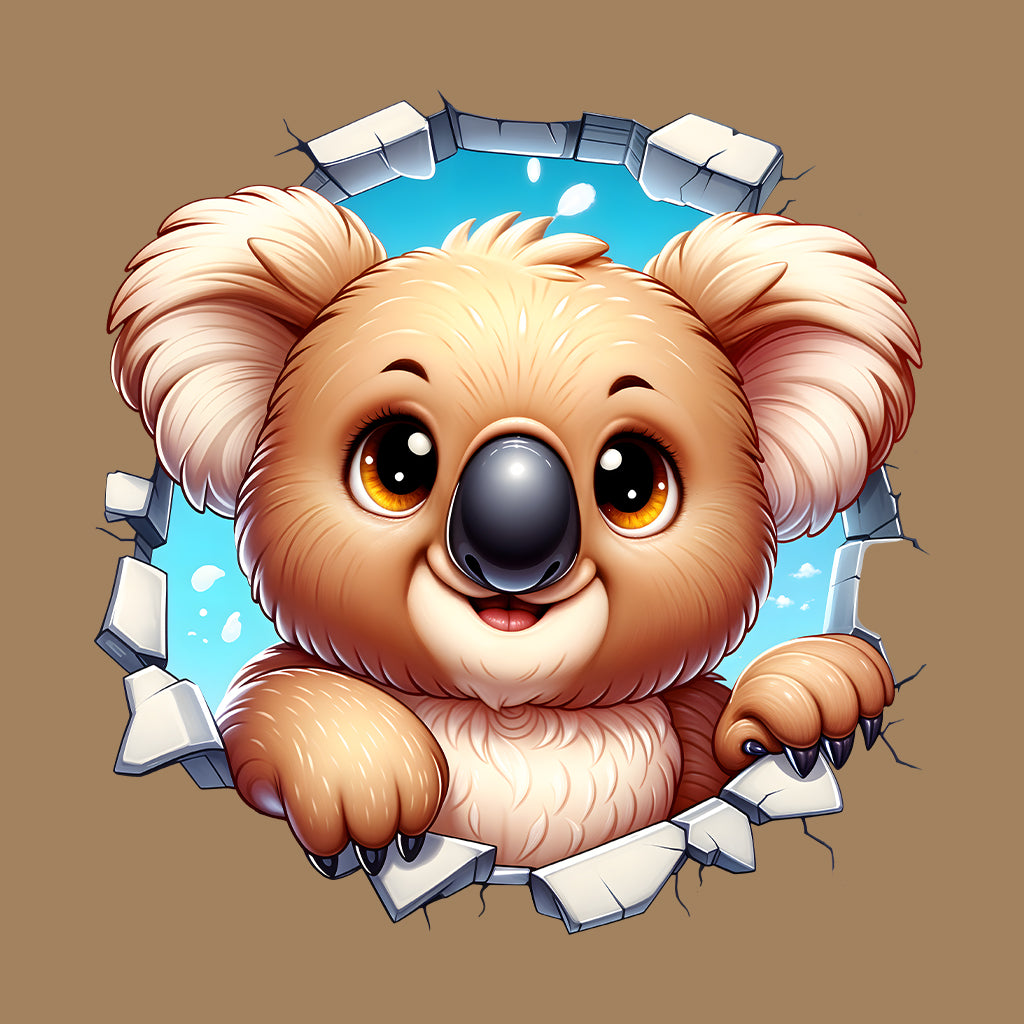 Koala Breaking Through Wall Realistic 3D Koala | PRODUCT CODE: KLOBRKNGWLADT