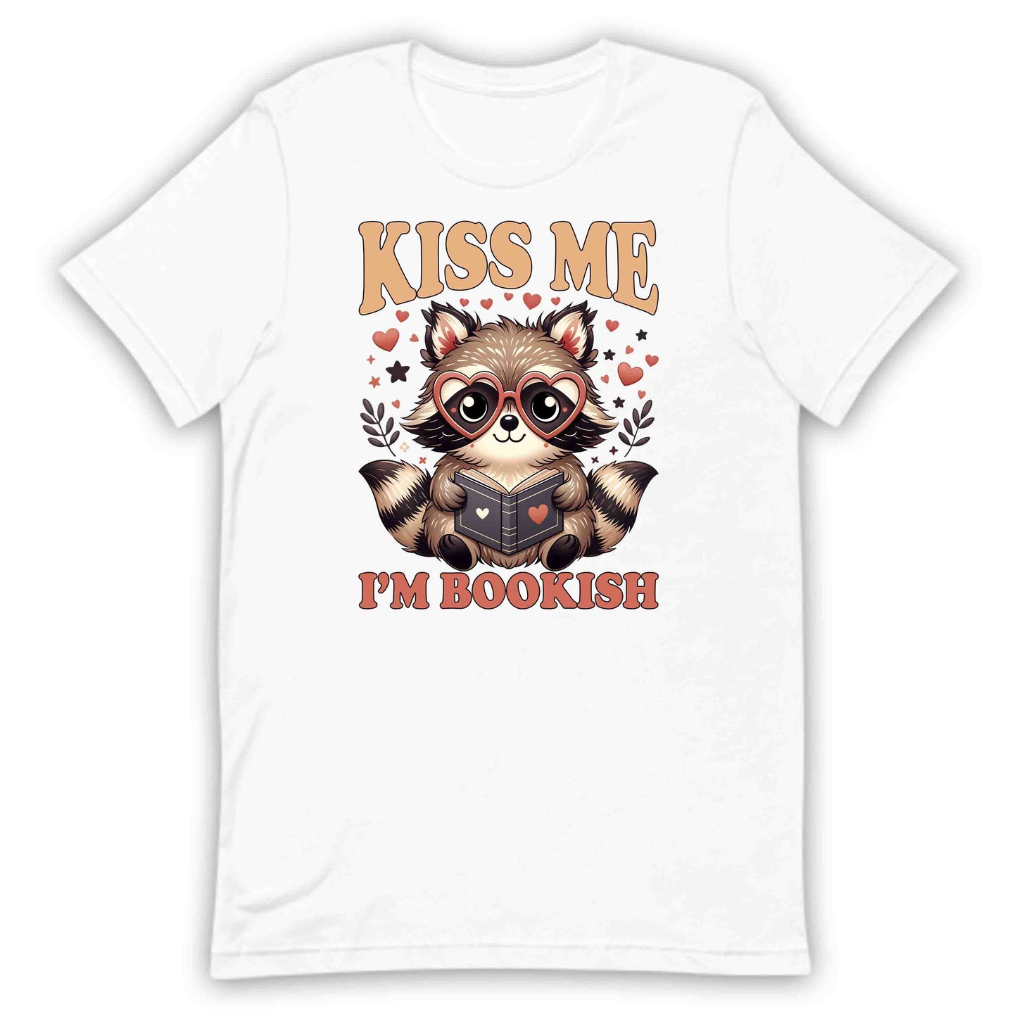 Kiss Me I'm Bookish Raccoon World Book Day Kawaii Animal Reading Librarians & Book Lovers | PRODUCT CODE: KSMBKOSHRCN
