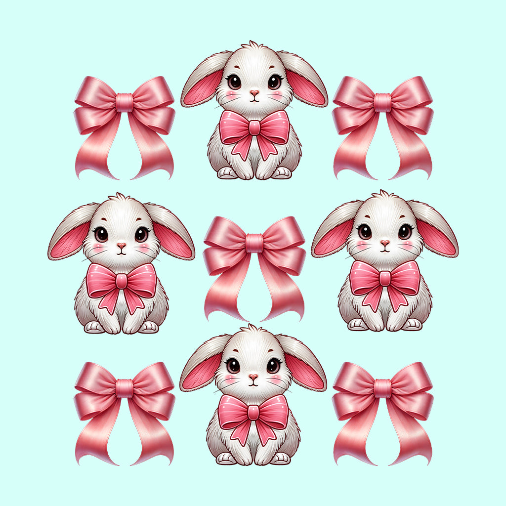 Kawaii Bunny Bow Sweet Pink Bow Rabbit Easter Bunny Lover's | PRODUCT CODE: KWANUYBWOWET