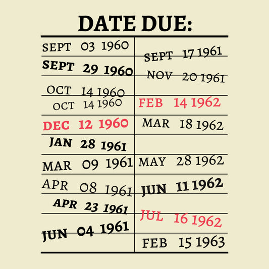 Library Card Due Date Return to Library | PRODUCT CODE: LBCDTEBOS