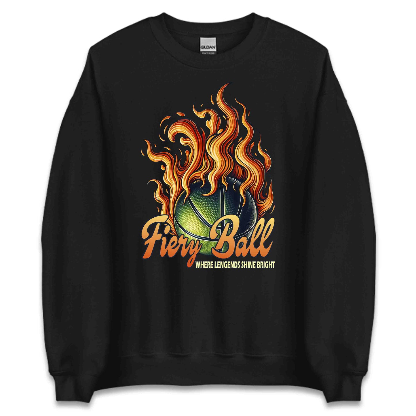 Legendary Fiery Basketball Epic Sports Athletic Flaming Game Day | PRODUCT CODE: LGRNDRBYLAGS