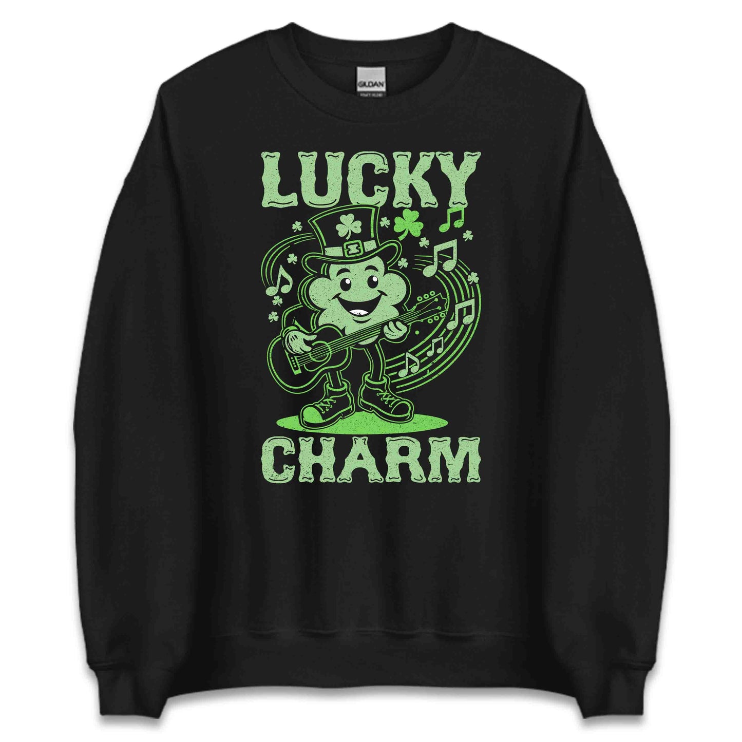 Lucky Charm St. Patrick's Day Clover Playing Guitar Fun Irish Party | PRODUCT CODE: LKNCGECHMRST
