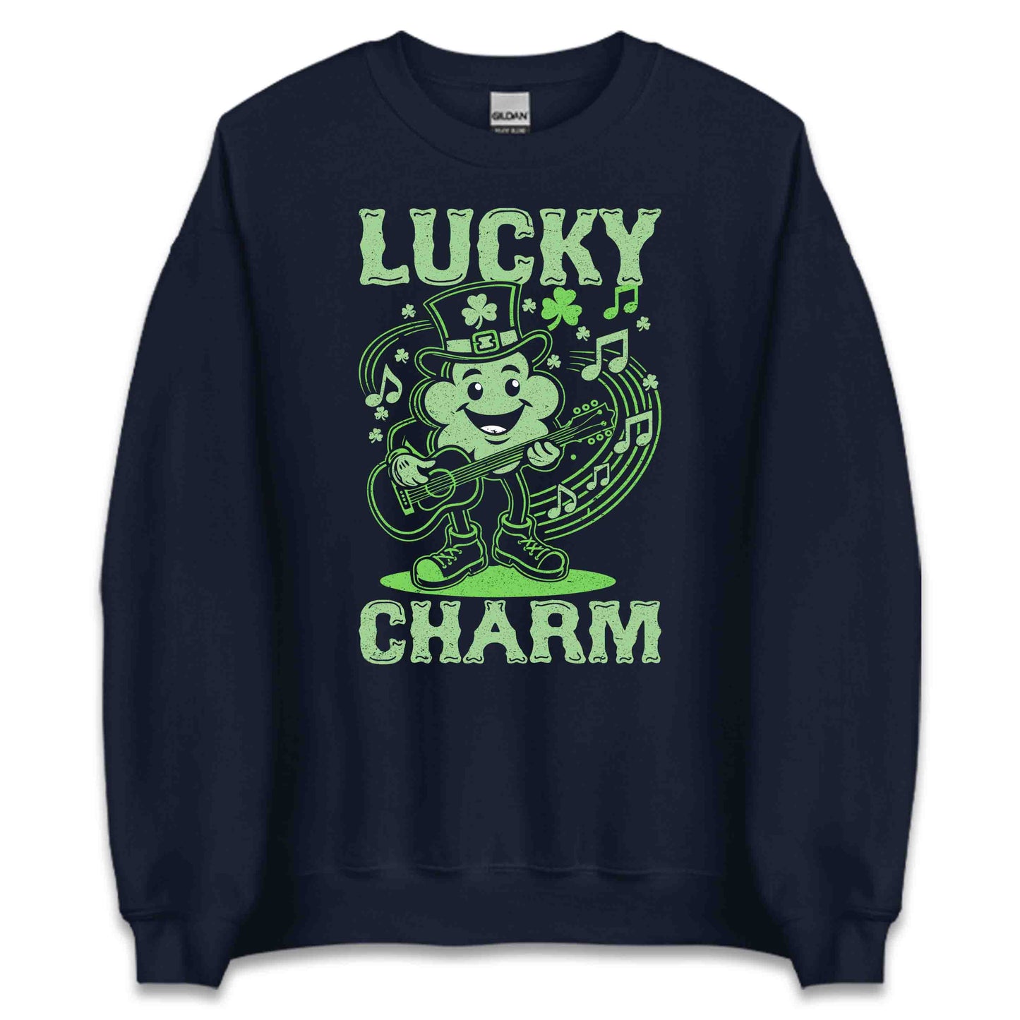 Lucky Charm St. Patrick's Day Clover Playing Guitar Fun Irish Party | PRODUCT CODE: LKNCGECHMRST