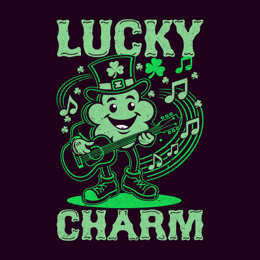 Lucky Charm St. Patrick's Day Clover Playing Guitar Fun Irish Party | PRODUCT CODE: LKNCGECHMRST