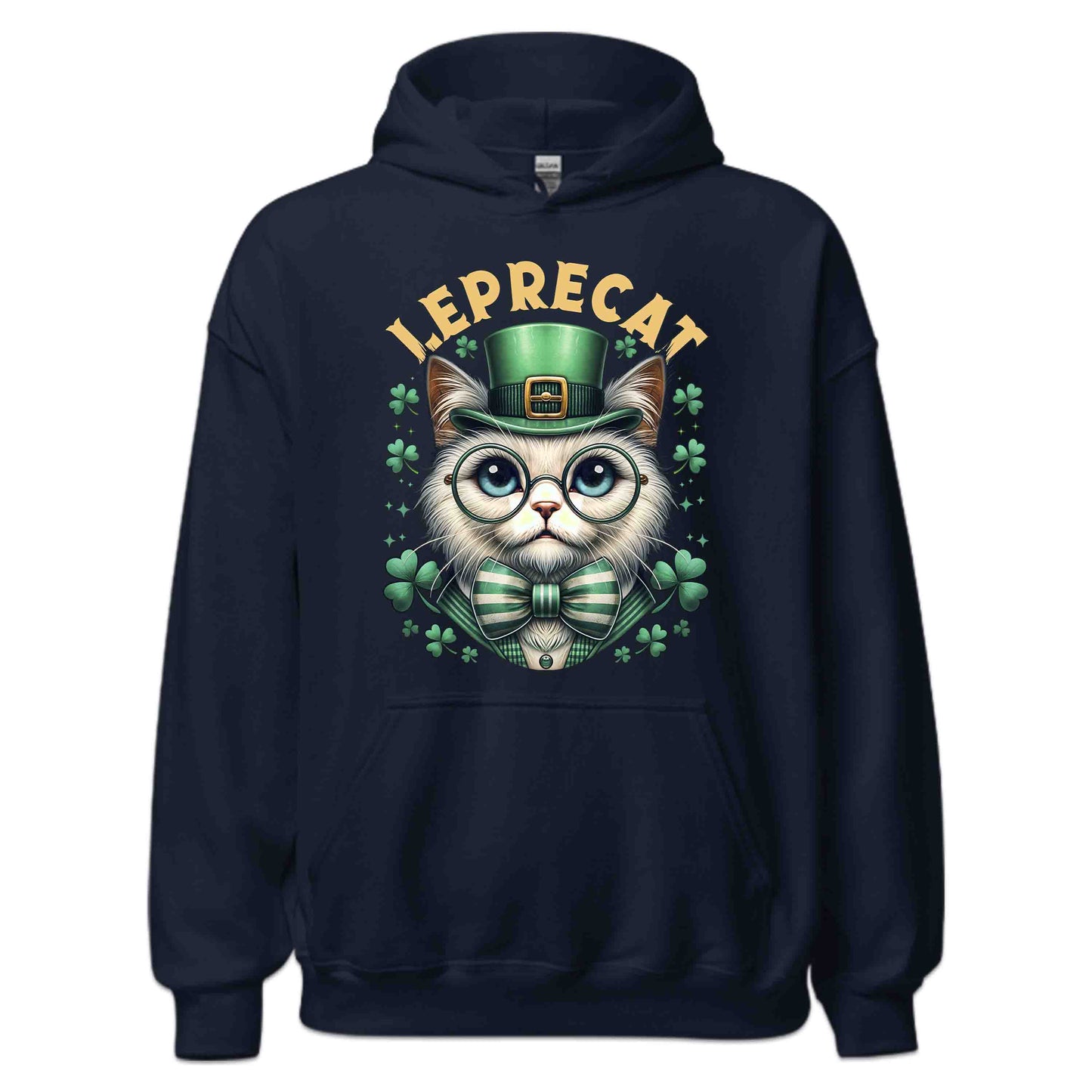 Leprecat St. Patrick's Day Cute Irish Cat with Shamrocks | PRODUCT CODE: LPRTBJENAOEM