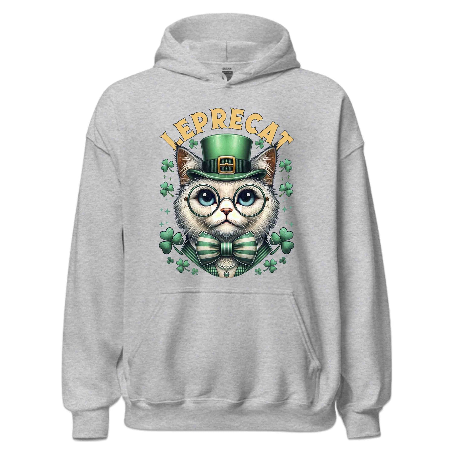 Leprecat St. Patrick's Day Cute Irish Cat with Shamrocks | PRODUCT CODE: LPRTBJENAOEM