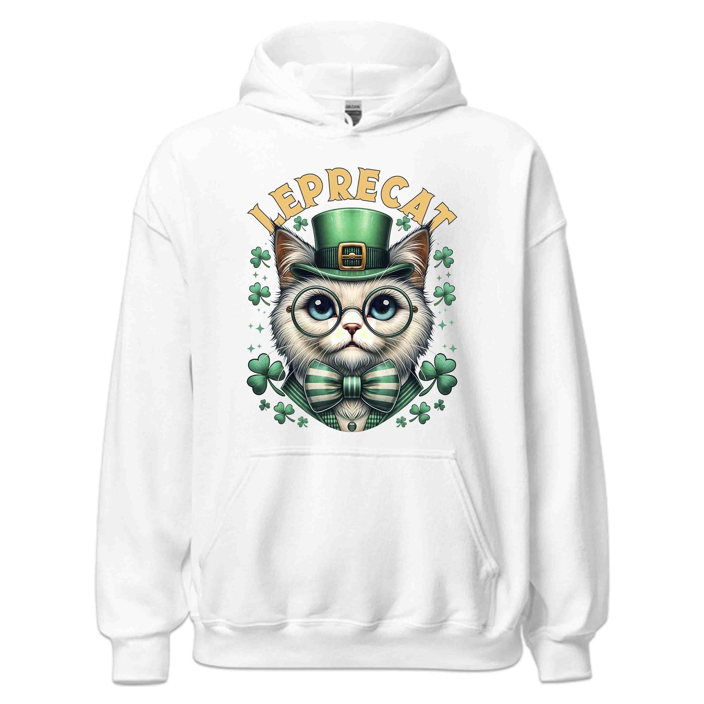 Leprecat St. Patrick's Day Cute Irish Cat with Shamrocks | PRODUCT CODE: LPRTBJENAOEM