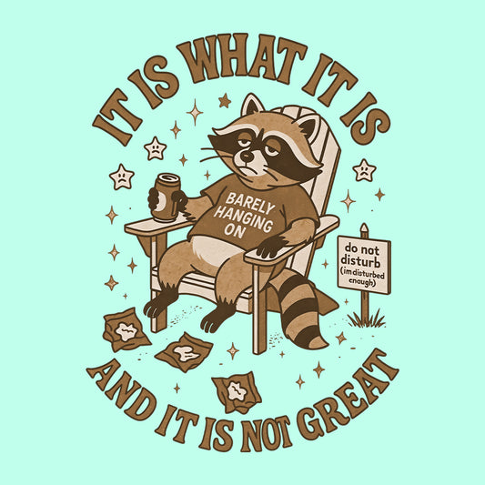 Lazy Raccoon T-Shirt – Funny Mental Health Hoodie & Depressed Animal Sweatshirt | PRODUCT CODE: LXZNBERSAC