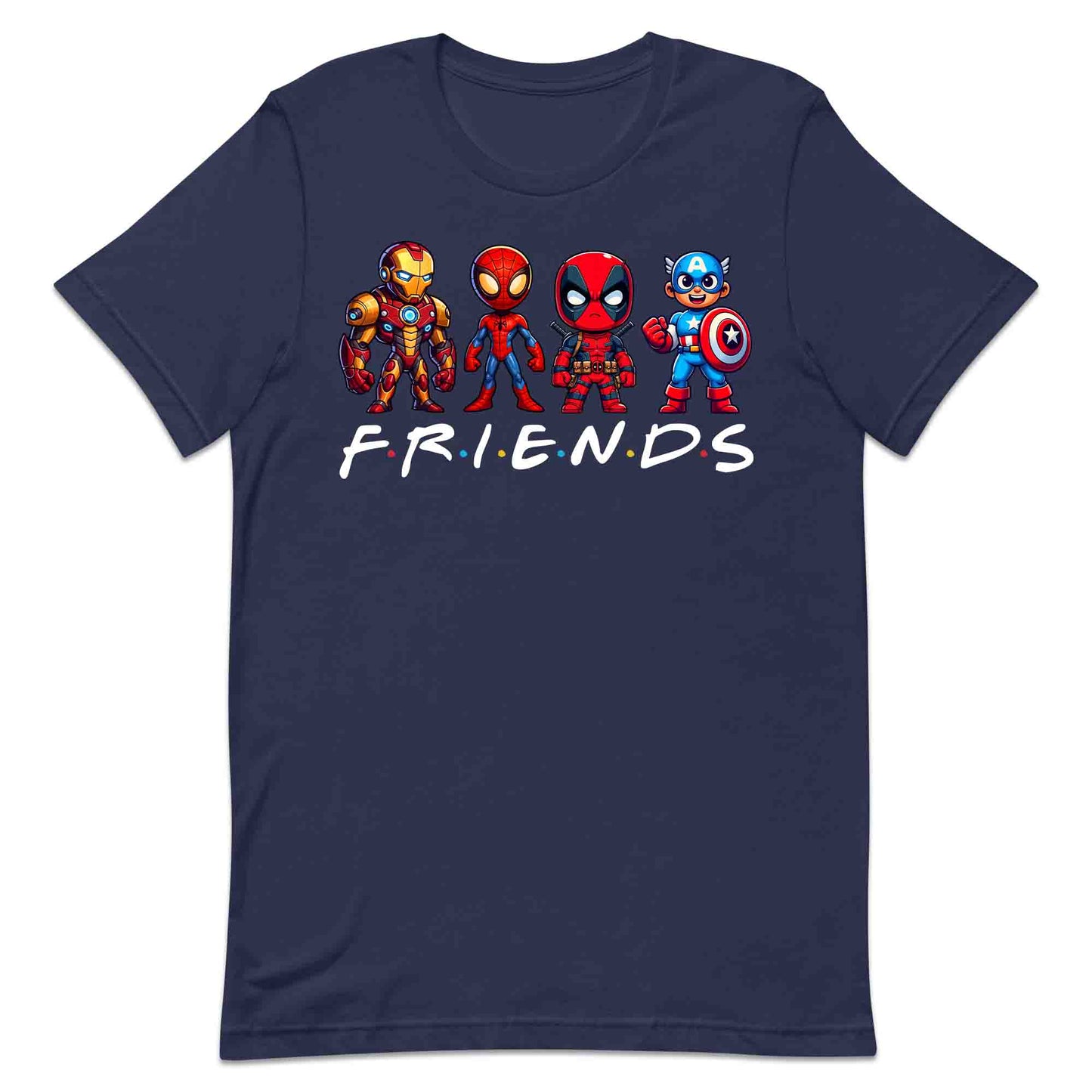Marvel Superhero Friends T-Shirt | Chibi Avengers Jumper | Spider-Man, Deadpool, Iron Man & Captain America Hoodie | PRODUCT CODE: MADBVRLSUYP