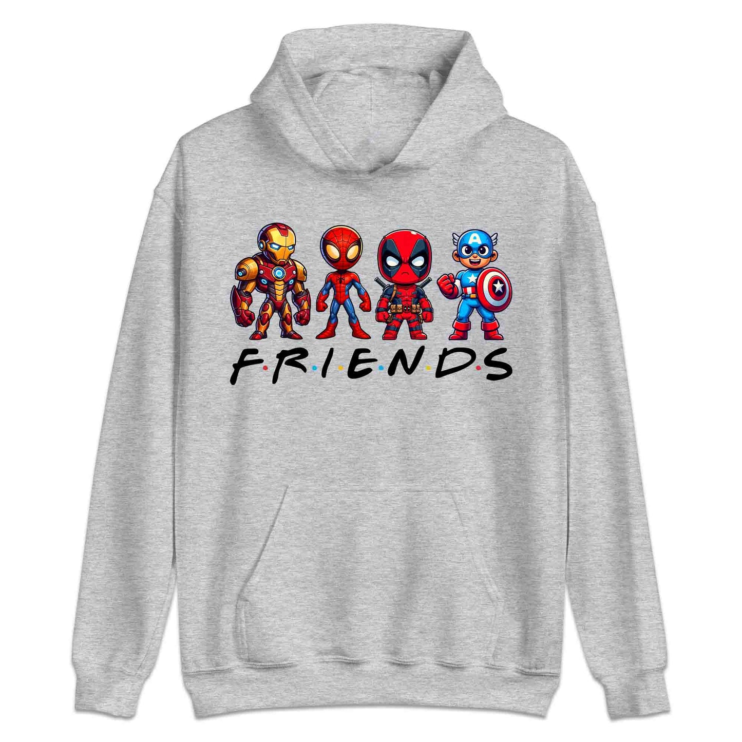 Marvel Superhero Friends T-Shirt | Chibi Avengers Jumper | Spider-Man, Deadpool, Iron Man & Captain America Hoodie | PRODUCT CODE: MADBVRLSUYP