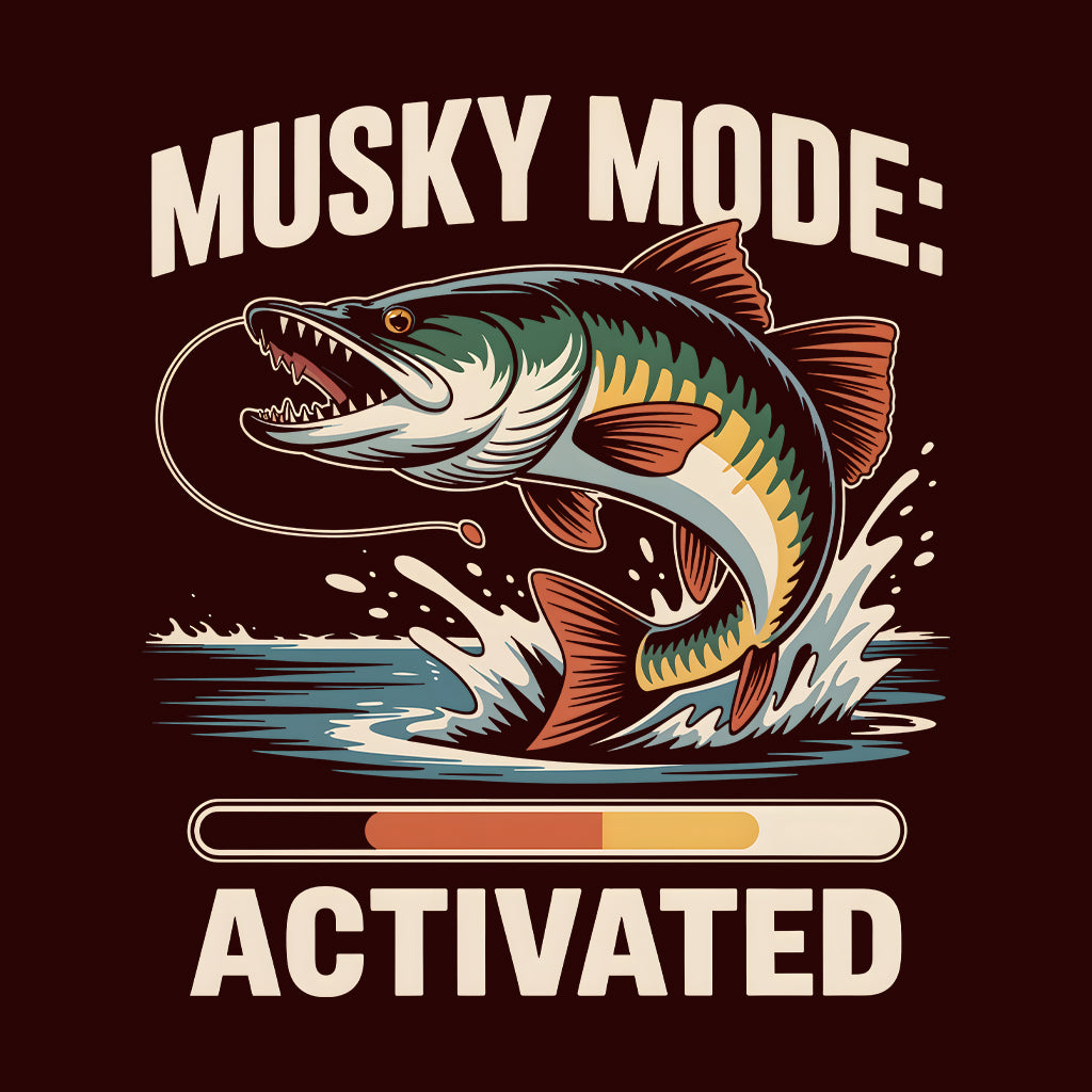 Musky Mode Fishing T-Shirt, Epic Catch Sweatshirt, Hardcore Angler Hoodie | PRODUCT CODE: MASDUCVKS
