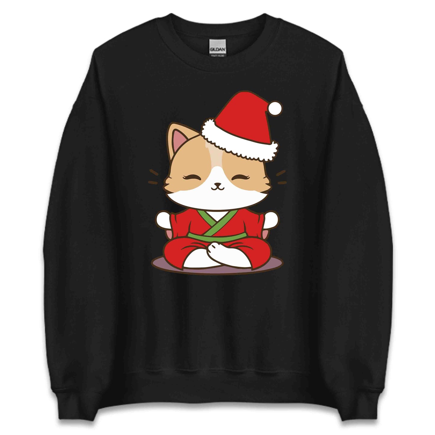 Meditating Santa Cat Christmas Zen Cat Yoga Xmas Relaxation | PRODUCT CODE: MDTSNCAZNEY