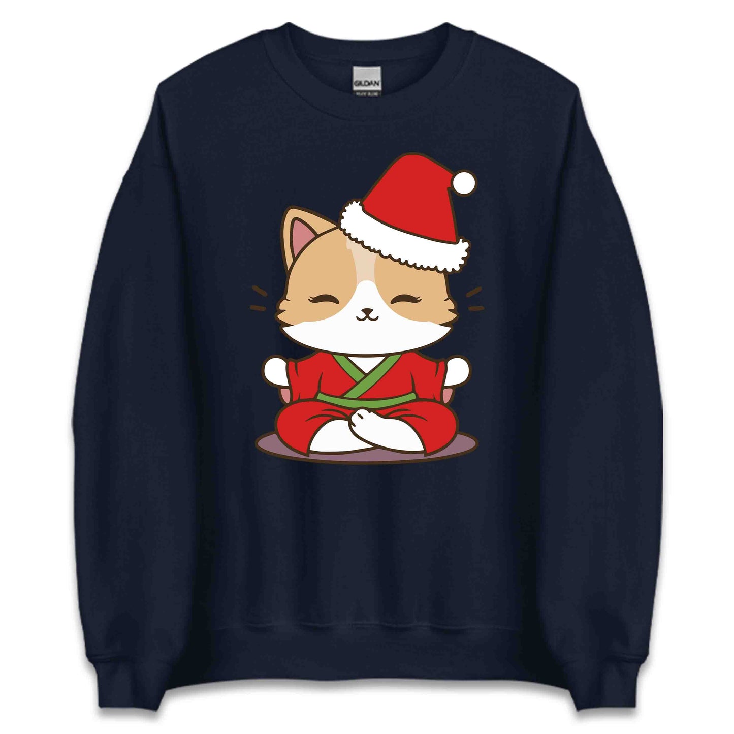 Meditating Santa Cat Christmas Zen Cat Yoga Xmas Relaxation | PRODUCT CODE: MDTSNCAZNEY