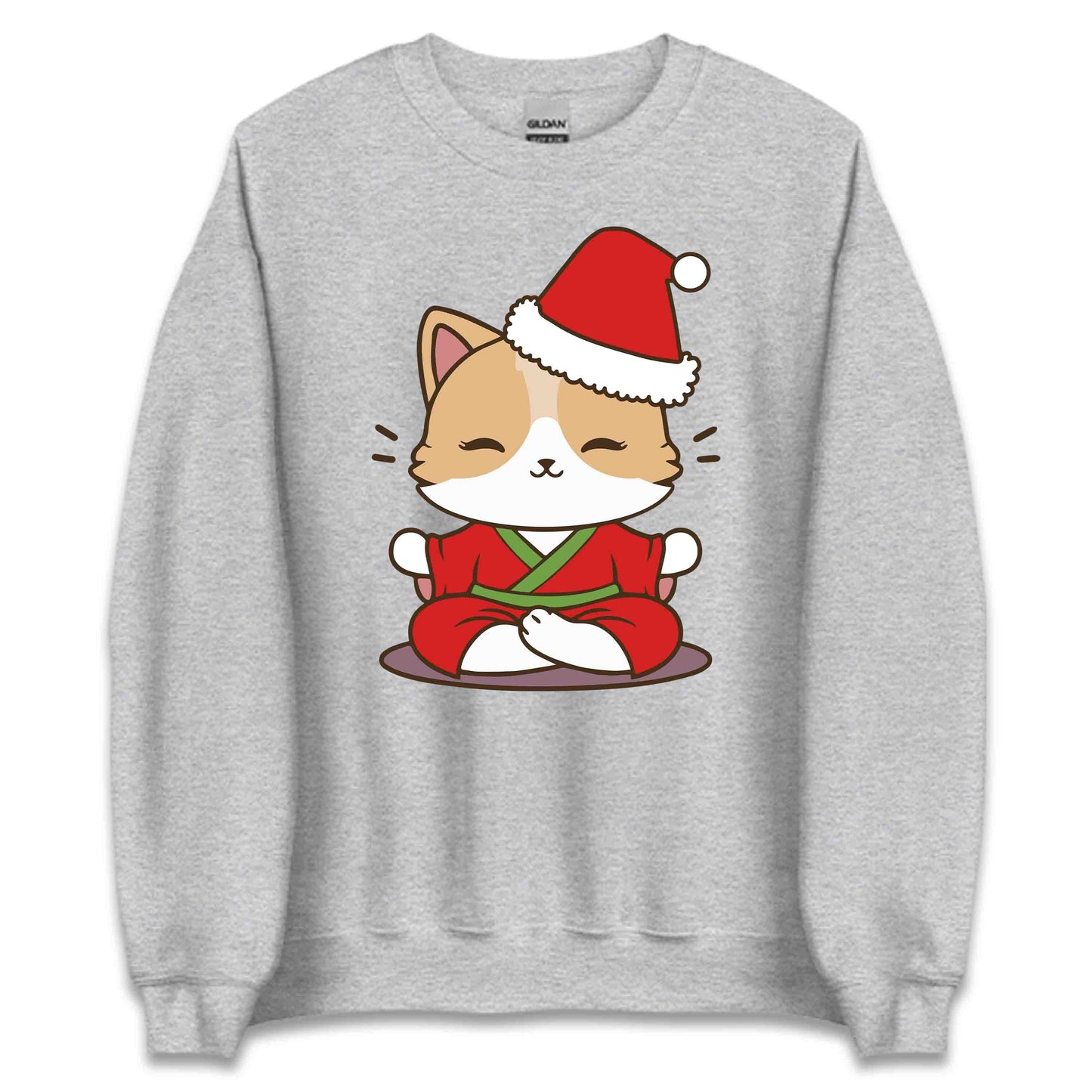Meditating Santa Cat Christmas Zen Cat Yoga Xmas Relaxation | PRODUCT CODE: MDTSNCAZNEY