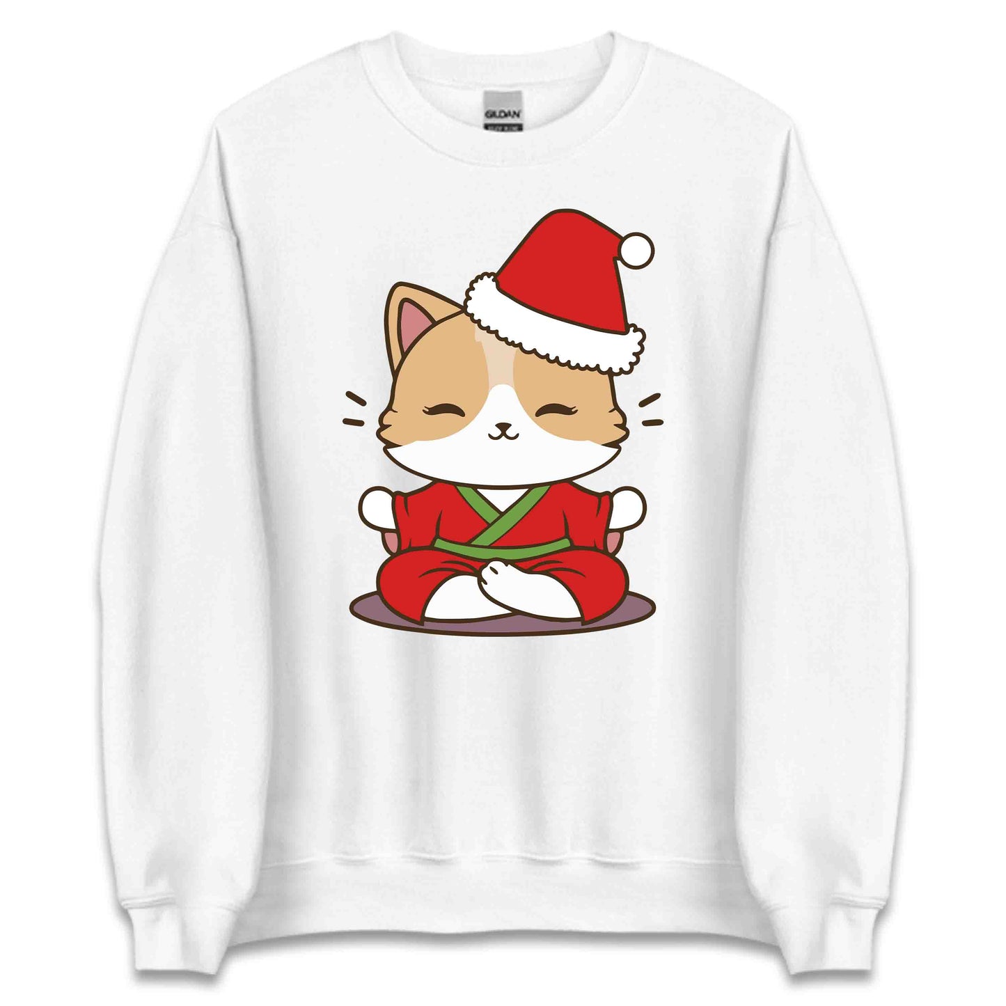 Meditating Santa Cat Christmas Zen Cat Yoga Xmas Relaxation | PRODUCT CODE: MDTSNCAZNEY