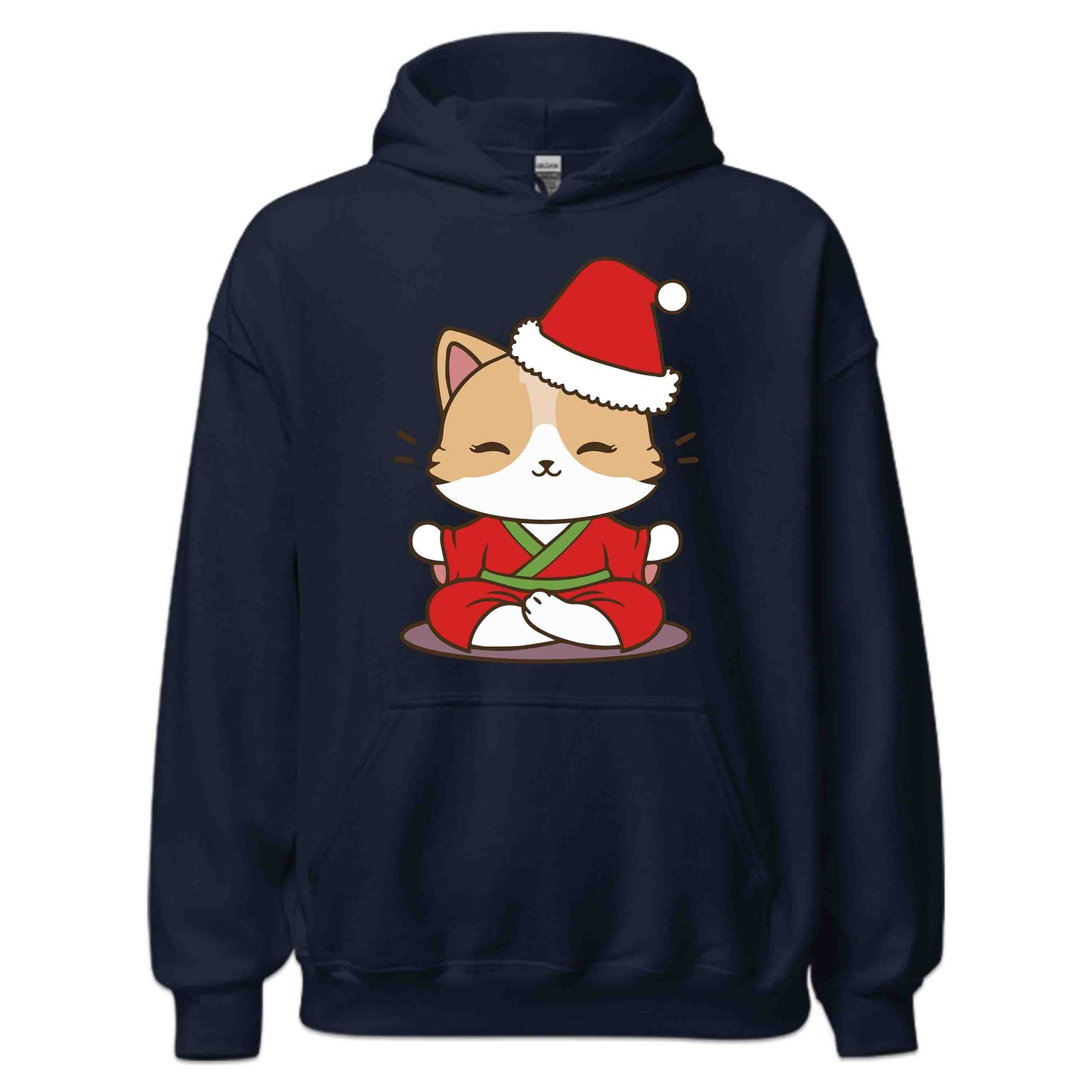 Meditating Santa Cat Christmas Zen Cat Yoga Xmas Relaxation | PRODUCT CODE: MDTSNCAZNEY