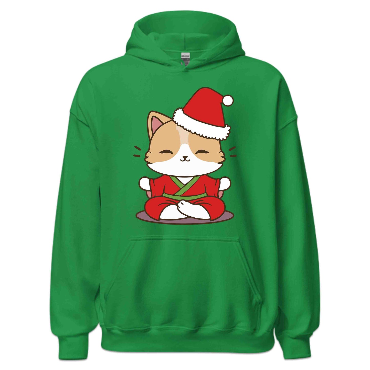 Meditating Santa Cat Christmas Zen Cat Yoga Xmas Relaxation | PRODUCT CODE: MDTSNCAZNEY