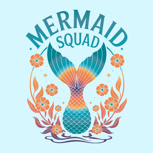 Mermaid Squad T-Shirt, Rainbow Tail Ocean Hoodie, Sea Lover Summer Vacation Tee | PRODUCT CODE: MEBWRSAQH