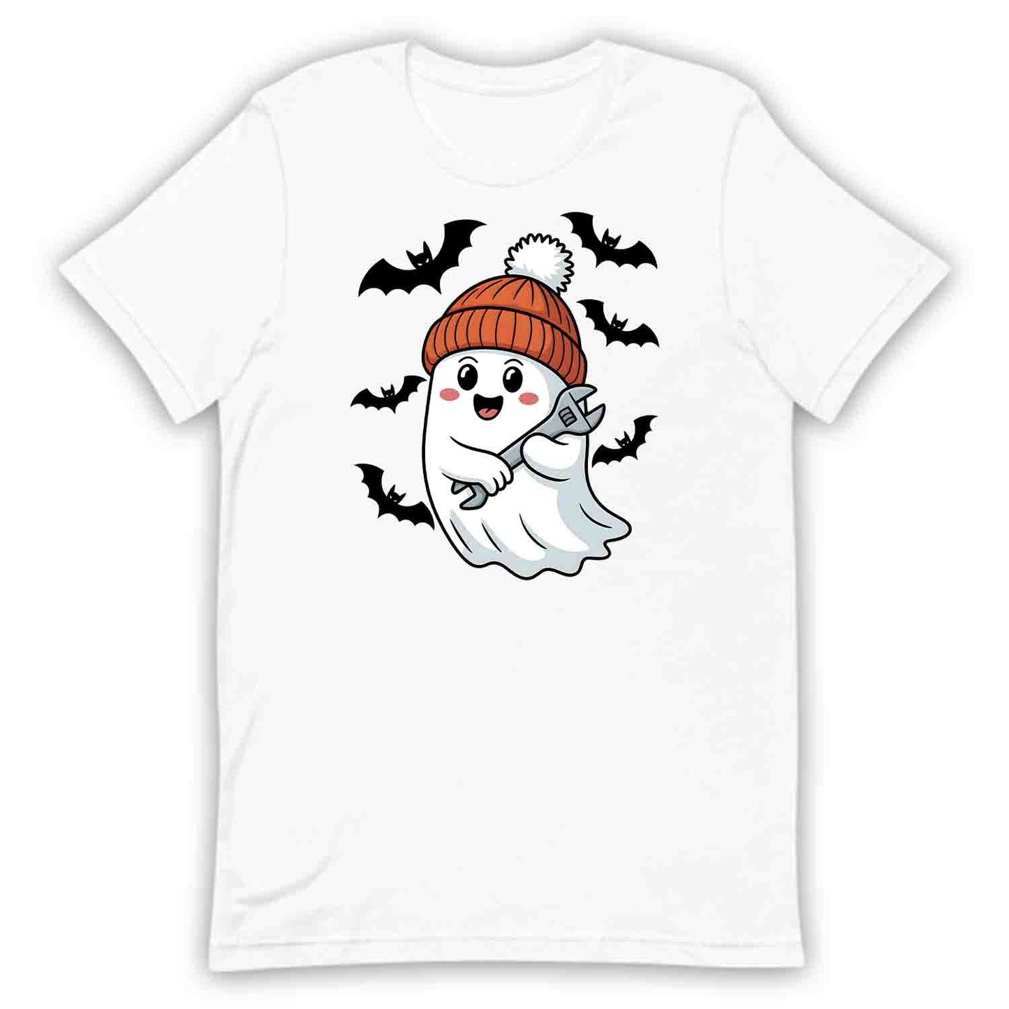 Mechanic Ghost T-Shirt, Spooky Kawaii Sweatshirt, Halloween Festivities Hoodie | PRODUCT CODE: MGHADHQEO