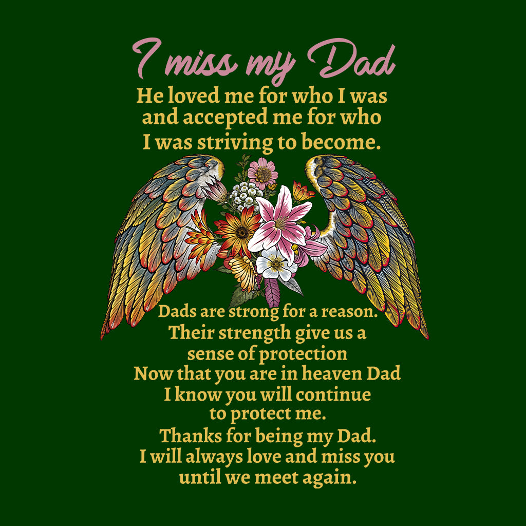 I Miss My Dad Memorial Angel Dad Remembrance Quote | PRODUCT CODE: MISYDAORLQU