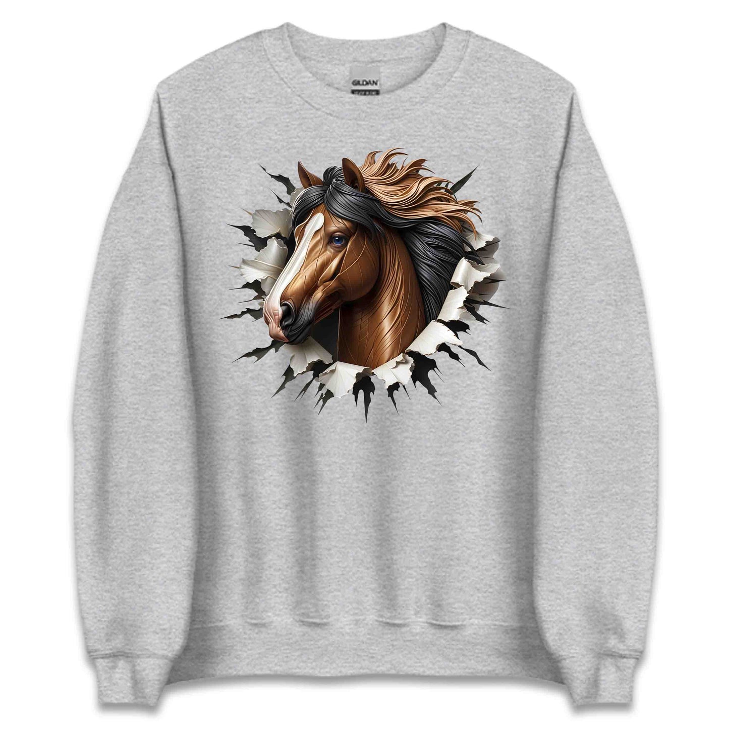Majestic Horse Breaking Through Wall Realistic 3D Stallion | PRODUCT CODE: MJSTCHRBRKNES