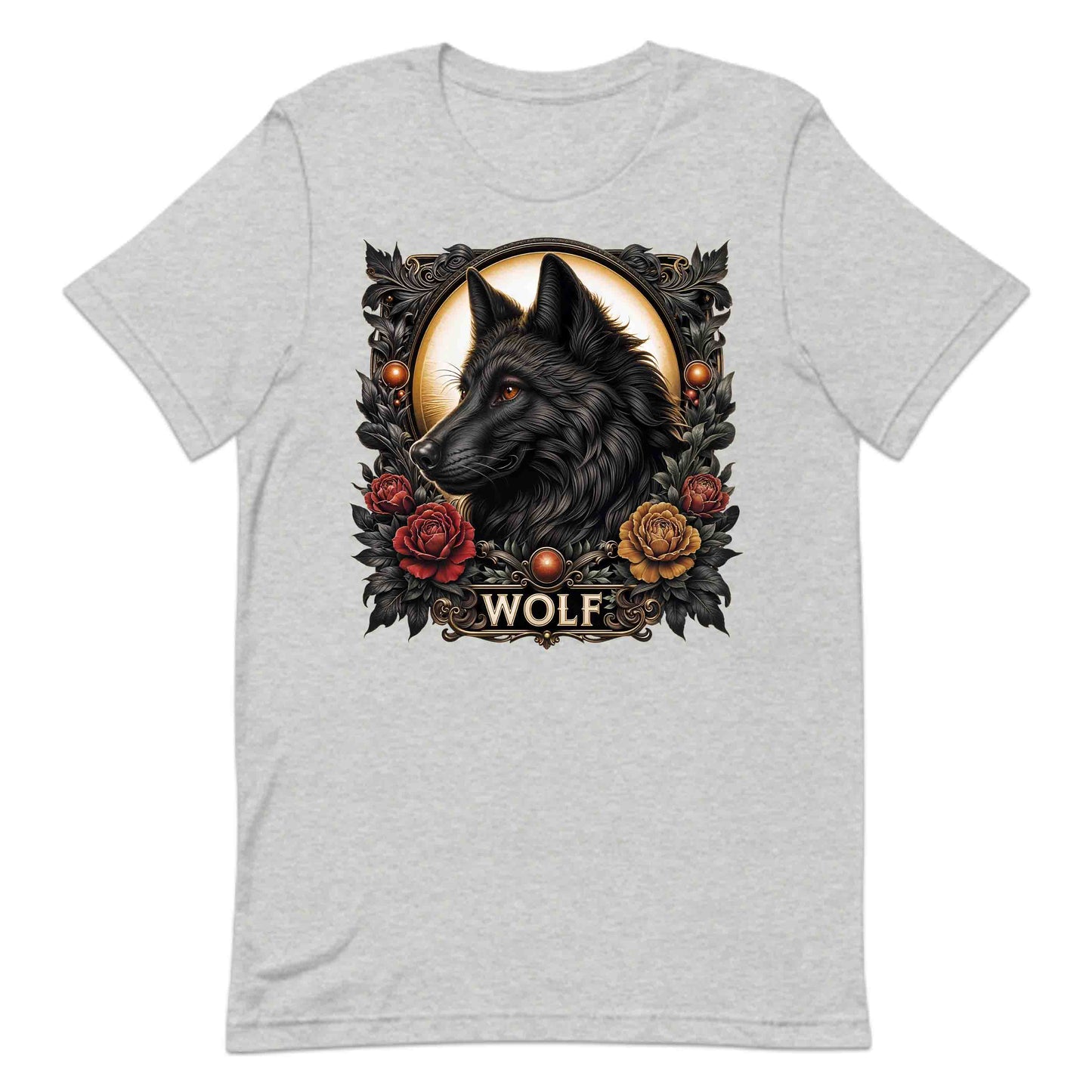 Majestic Black Wolf Vintage Gothic Wolf Dark Fantasy Wildlife Animal | PRODUCT CODE: MJTCSBLKWFO
