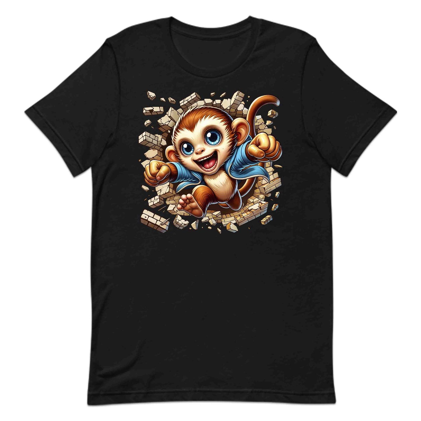 3D Realistic Cheeky Monkey Breaking Through Brick Wall | PRODUCT CODE: MKNYBRWLAMD