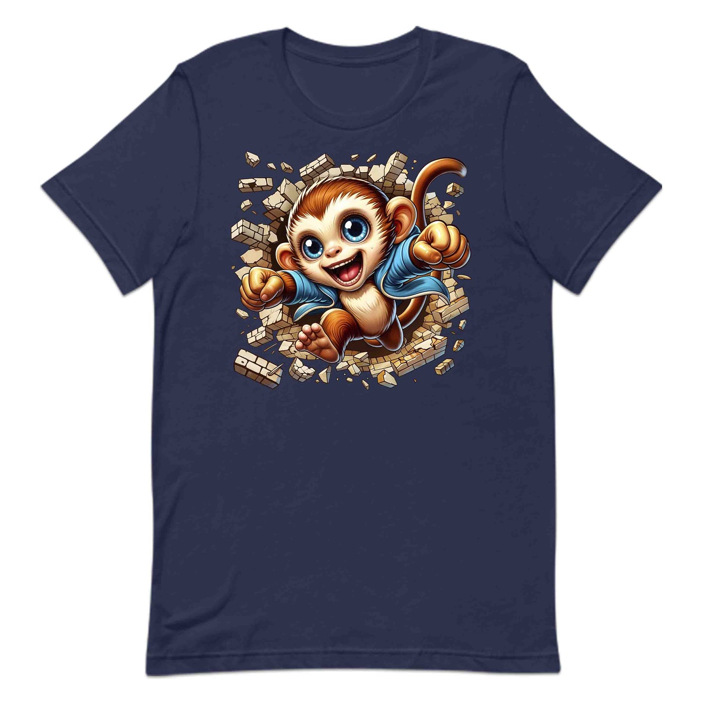 3D Realistic Cheeky Monkey Breaking Through Brick Wall | PRODUCT CODE: MKNYBRWLAMD