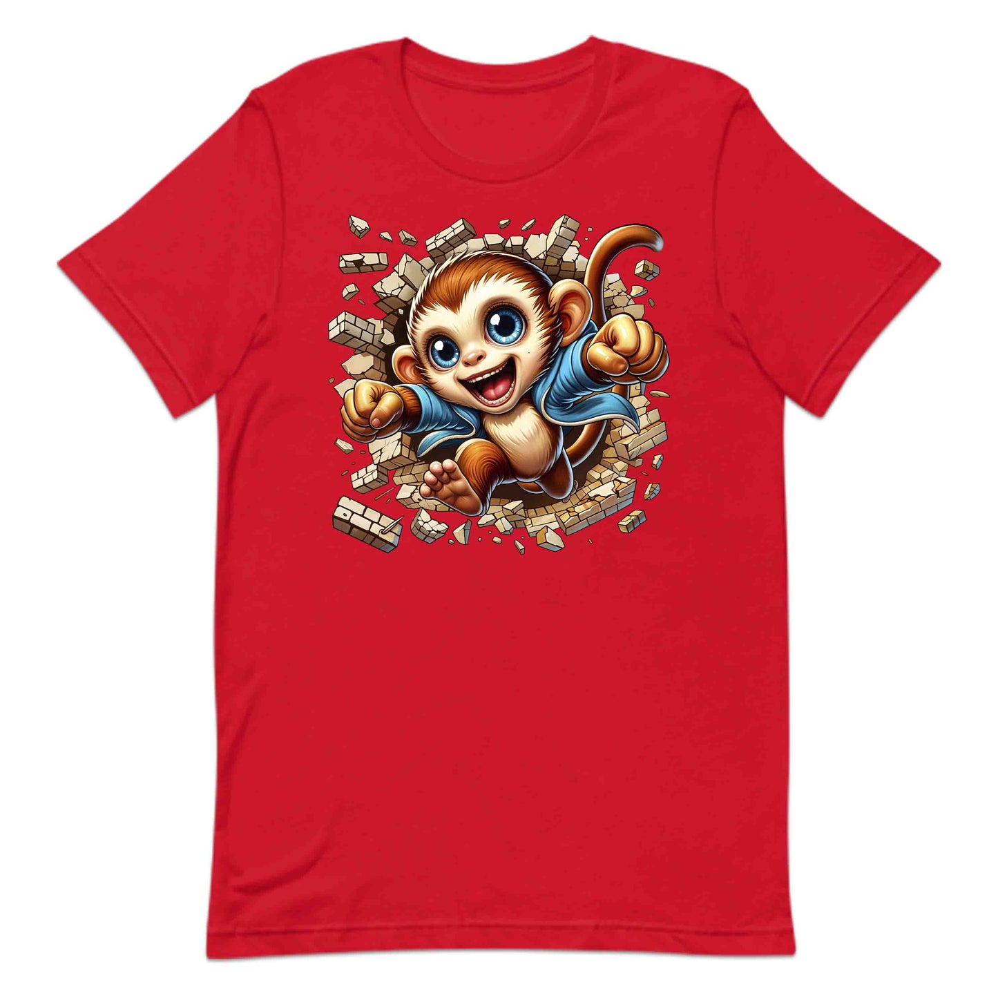 3D Realistic Cheeky Monkey Breaking Through Brick Wall | PRODUCT CODE: MKNYBRWLAMD