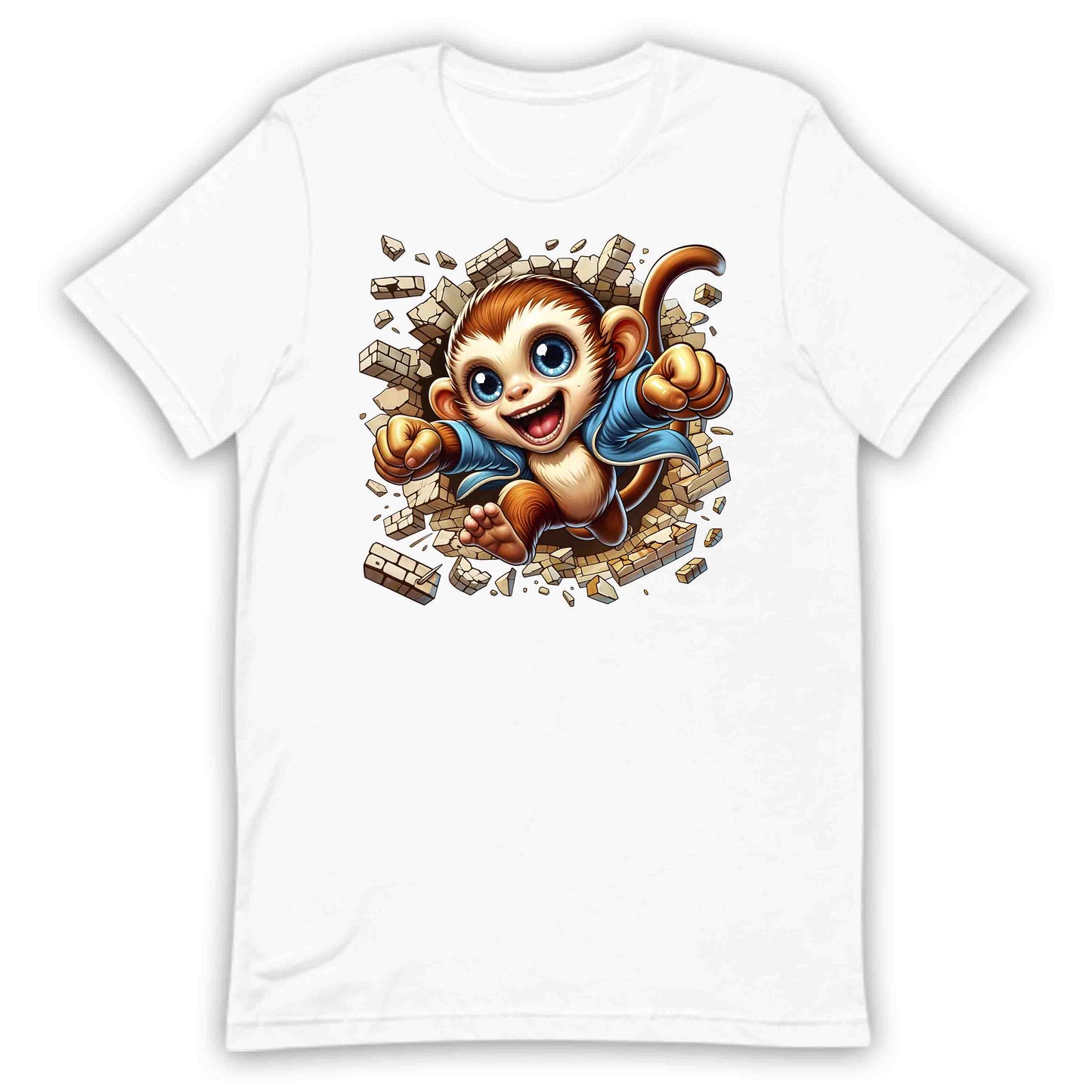 3D Realistic Cheeky Monkey Breaking Through Brick Wall | PRODUCT CODE: MKNYBRWLAMD