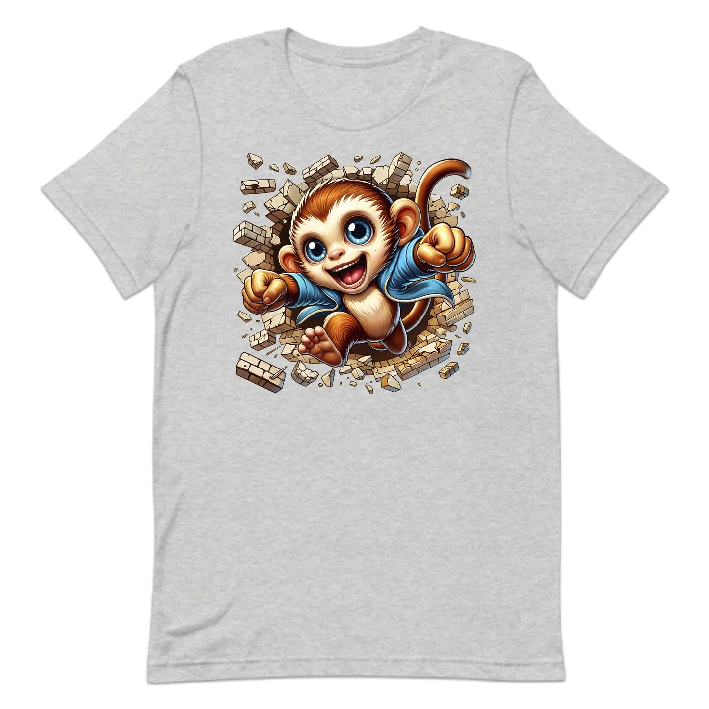 3D Realistic Cheeky Monkey Breaking Through Brick Wall | PRODUCT CODE: MKNYBRWLAMD