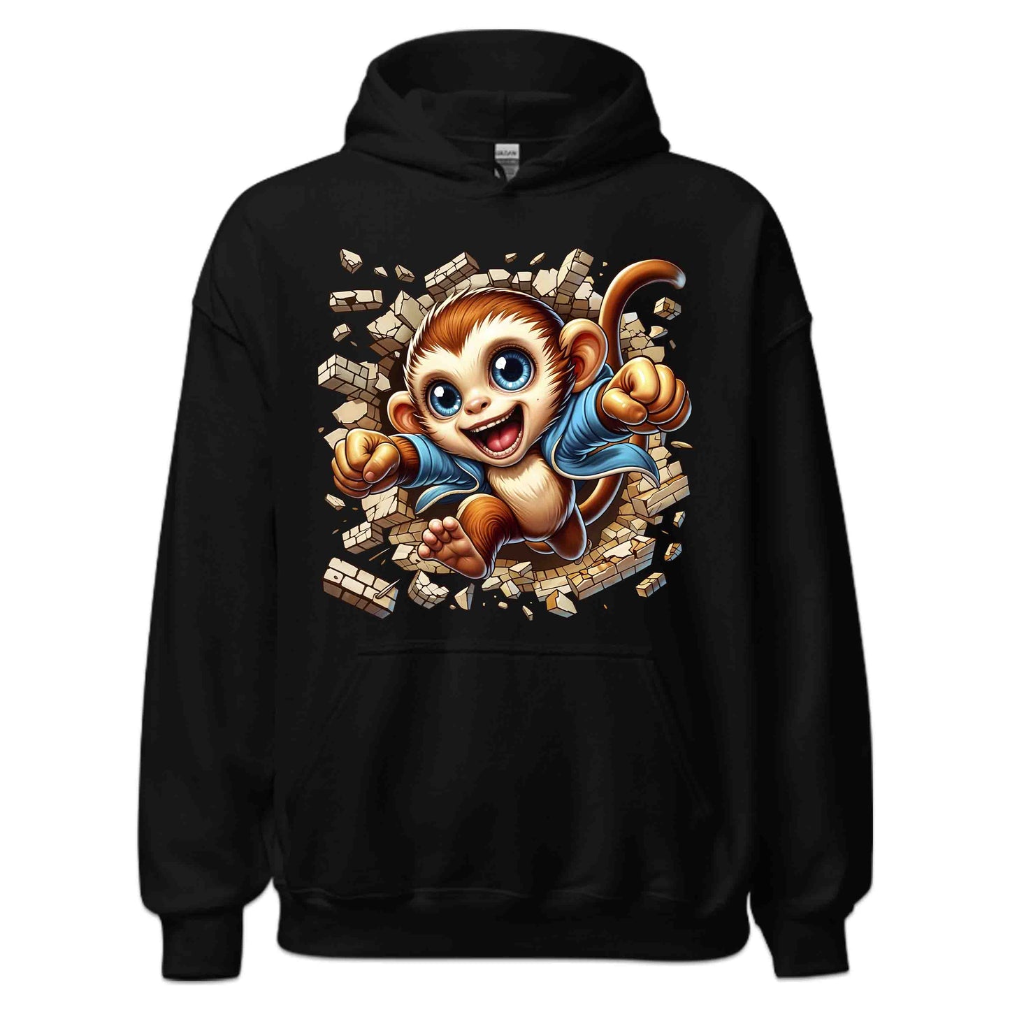 3D Realistic Cheeky Monkey Breaking Through Brick Wall | PRODUCT CODE: MKNYBRWLAMD
