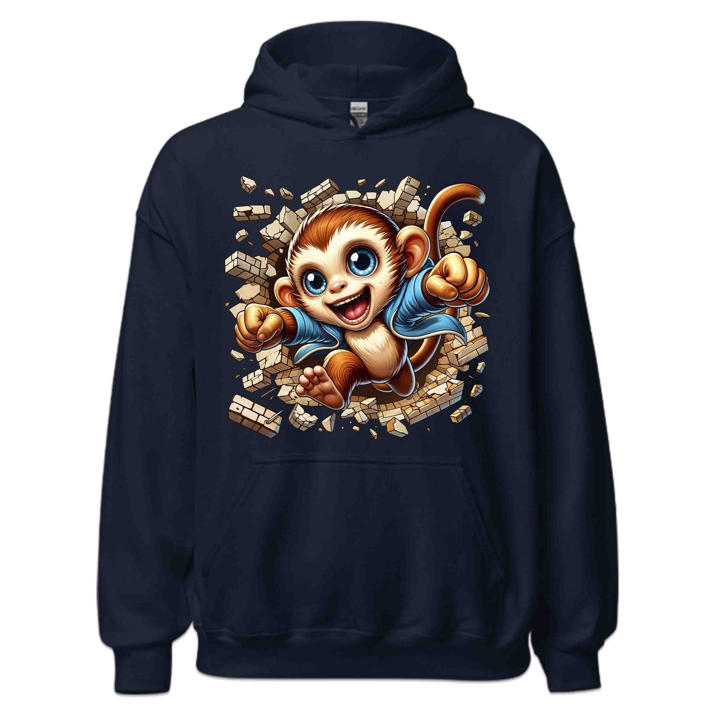 3D Realistic Cheeky Monkey Breaking Through Brick Wall | PRODUCT CODE: MKNYBRWLAMD