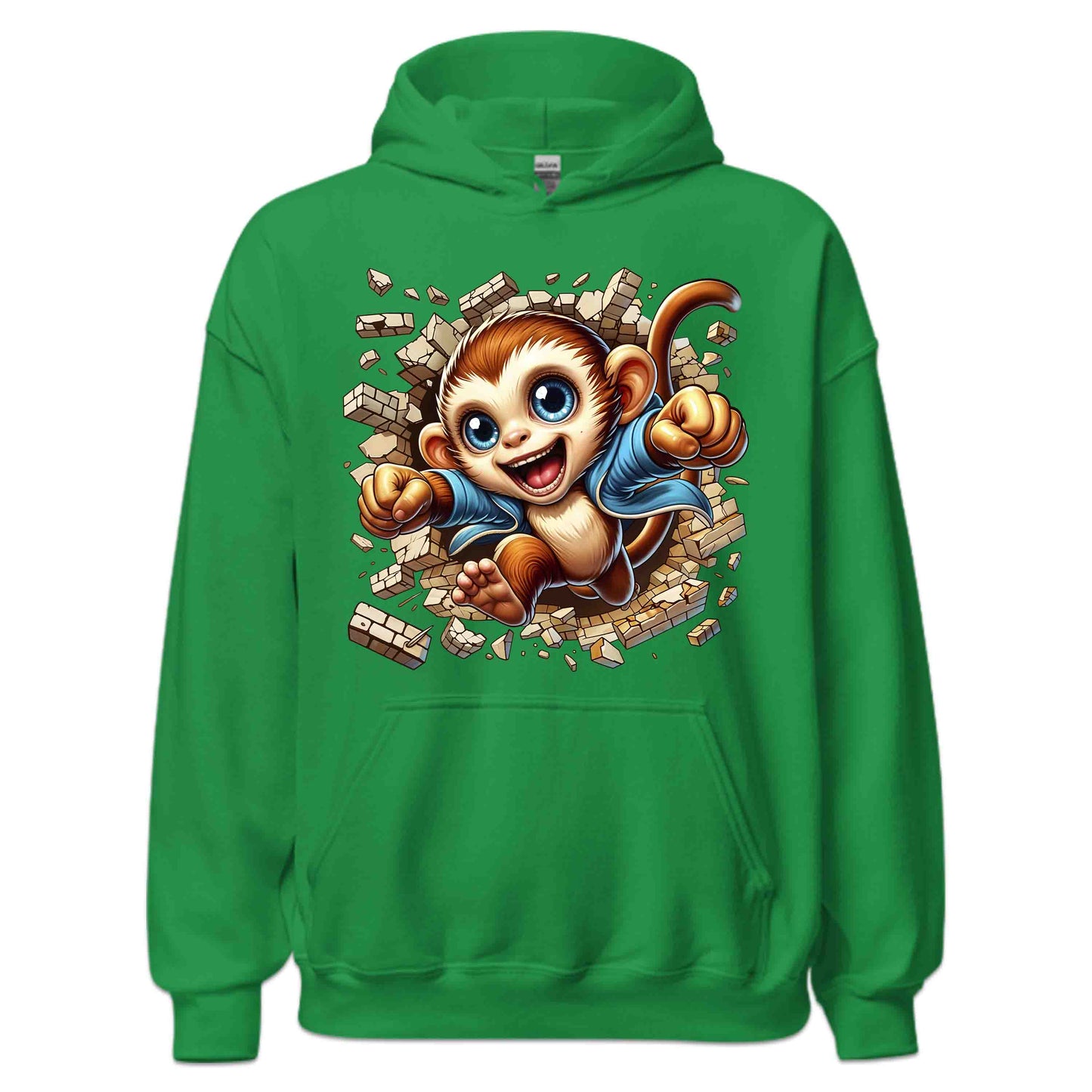3D Realistic Cheeky Monkey Breaking Through Brick Wall | PRODUCT CODE: MKNYBRWLAMD