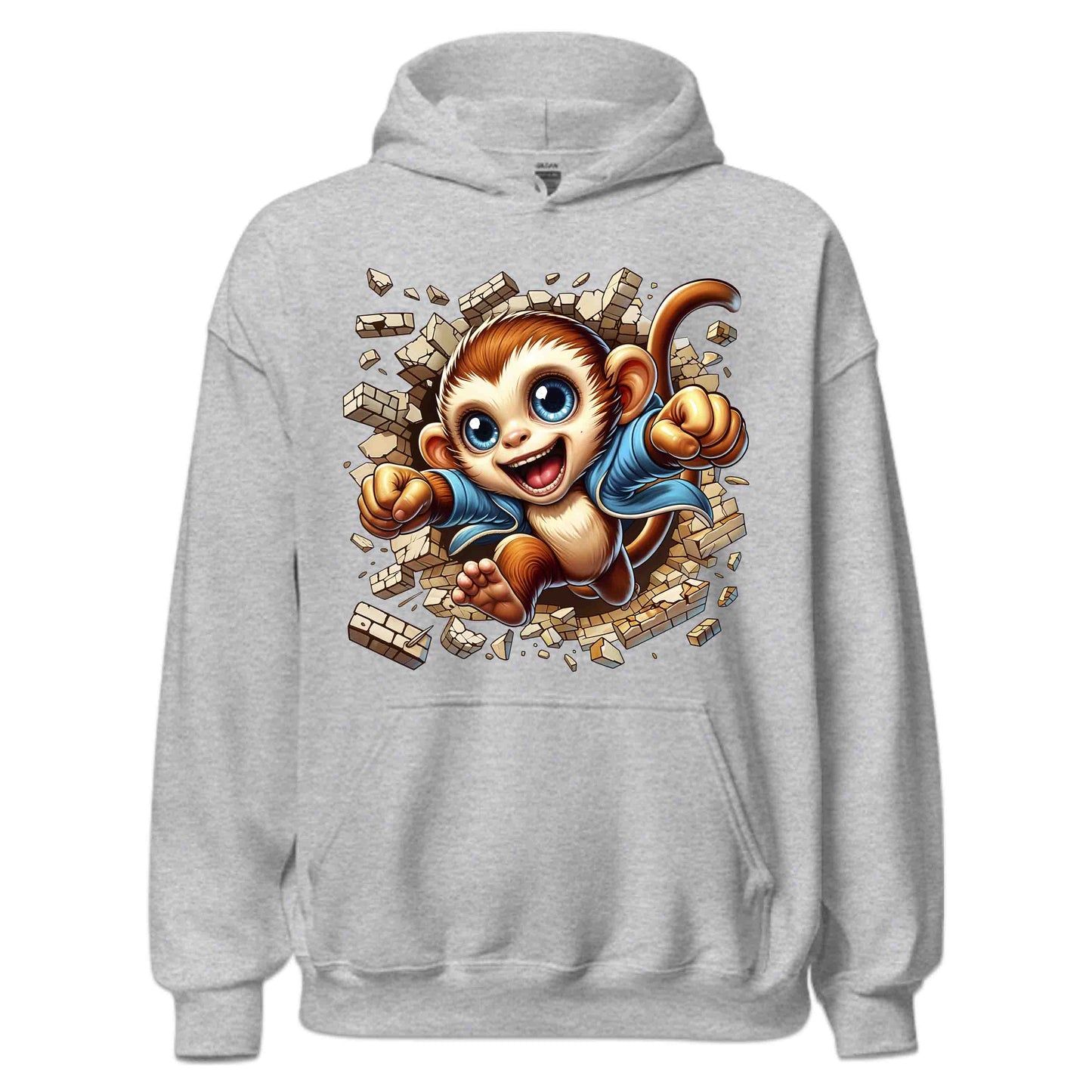 3D Realistic Cheeky Monkey Breaking Through Brick Wall | PRODUCT CODE: MKNYBRWLAMD