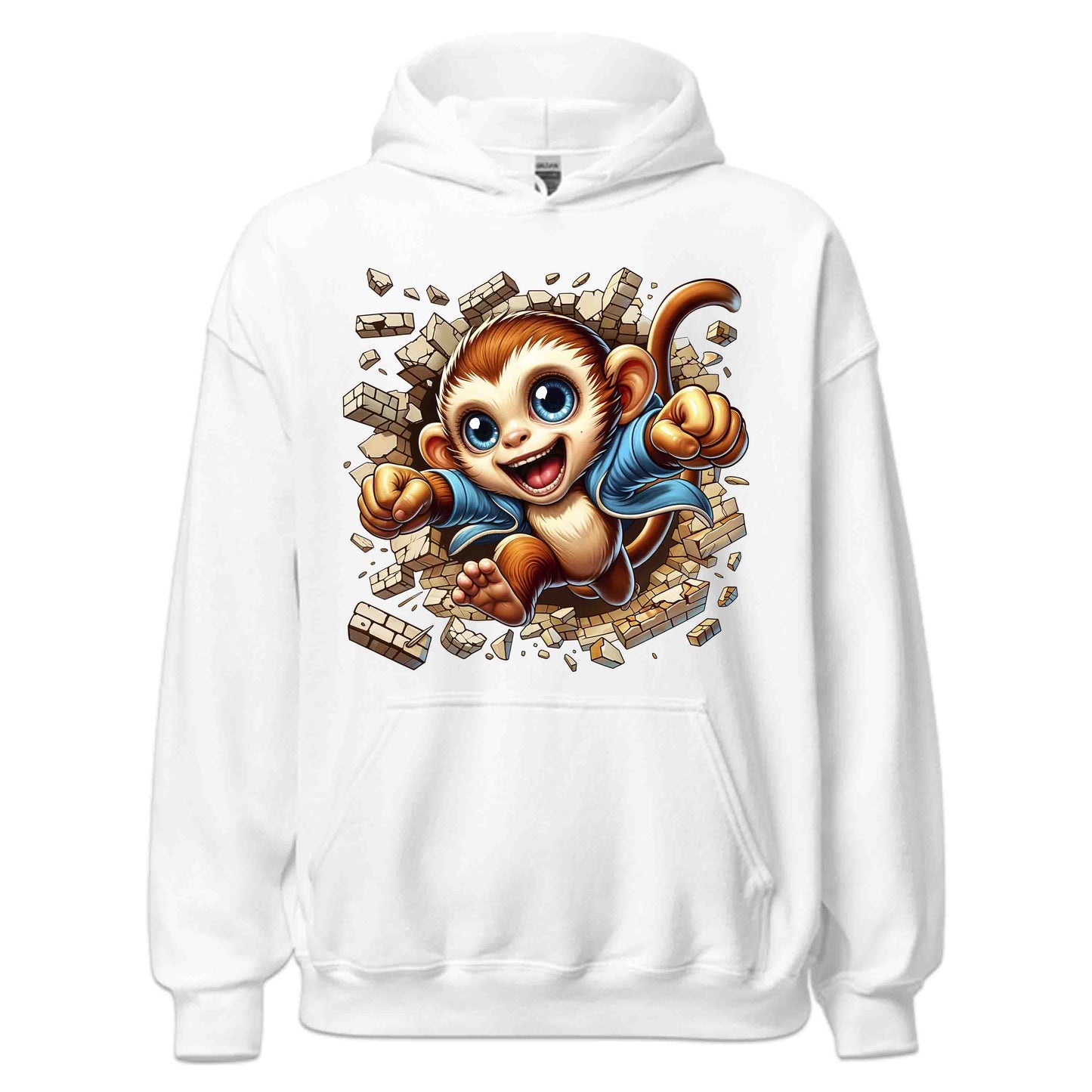3D Realistic Cheeky Monkey Breaking Through Brick Wall | PRODUCT CODE: MKNYBRWLAMD