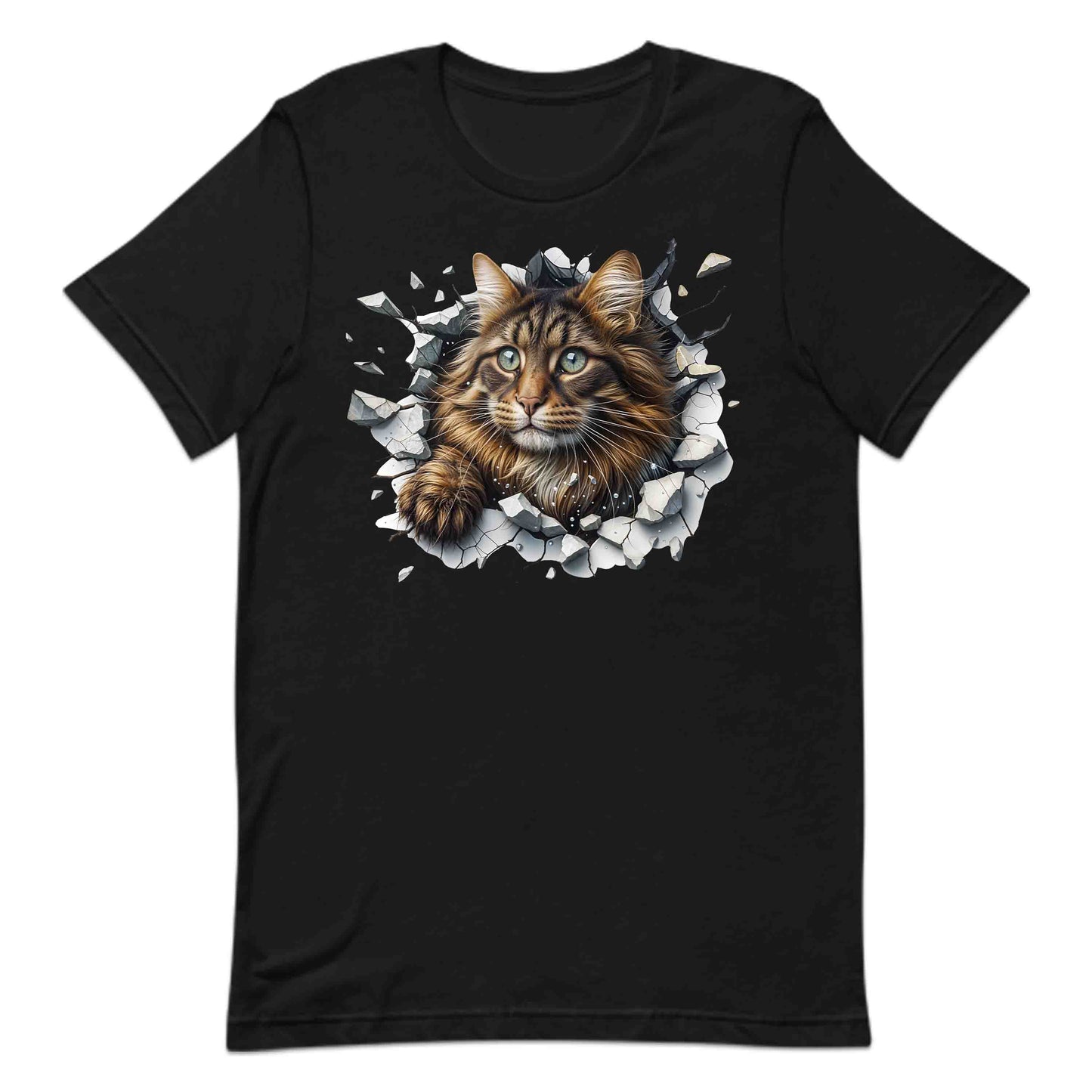 Maine Coon Cat Breaking Through Wall 3D Realistic Cat | PRODUCT CODE: MNCNOTABRKWL