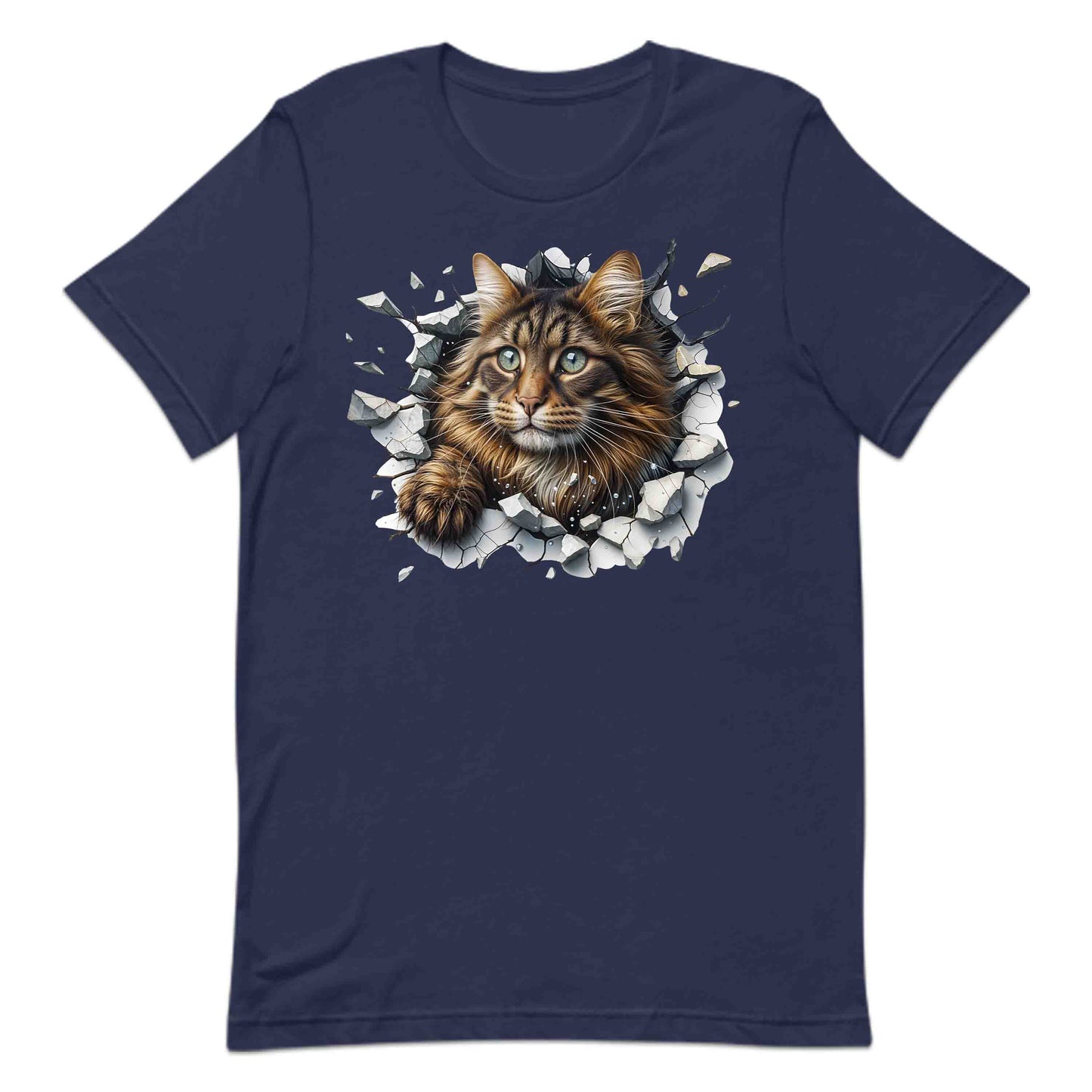 Maine Coon Cat Breaking Through Wall 3D Realistic Cat | PRODUCT CODE: MNCNOTABRKWL
