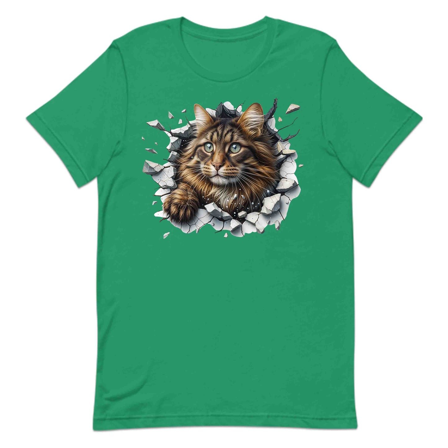 Maine Coon Cat Breaking Through Wall 3D Realistic Cat | PRODUCT CODE: MNCNOTABRKWL