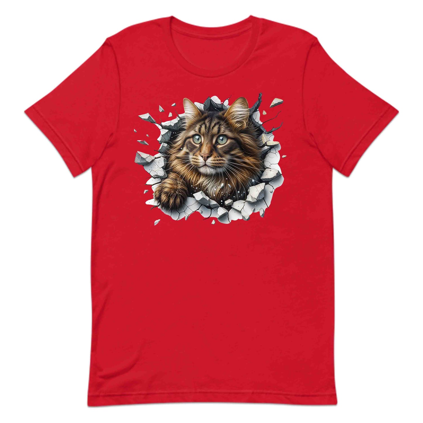 Maine Coon Cat Breaking Through Wall 3D Realistic Cat | PRODUCT CODE: MNCNOTABRKWL