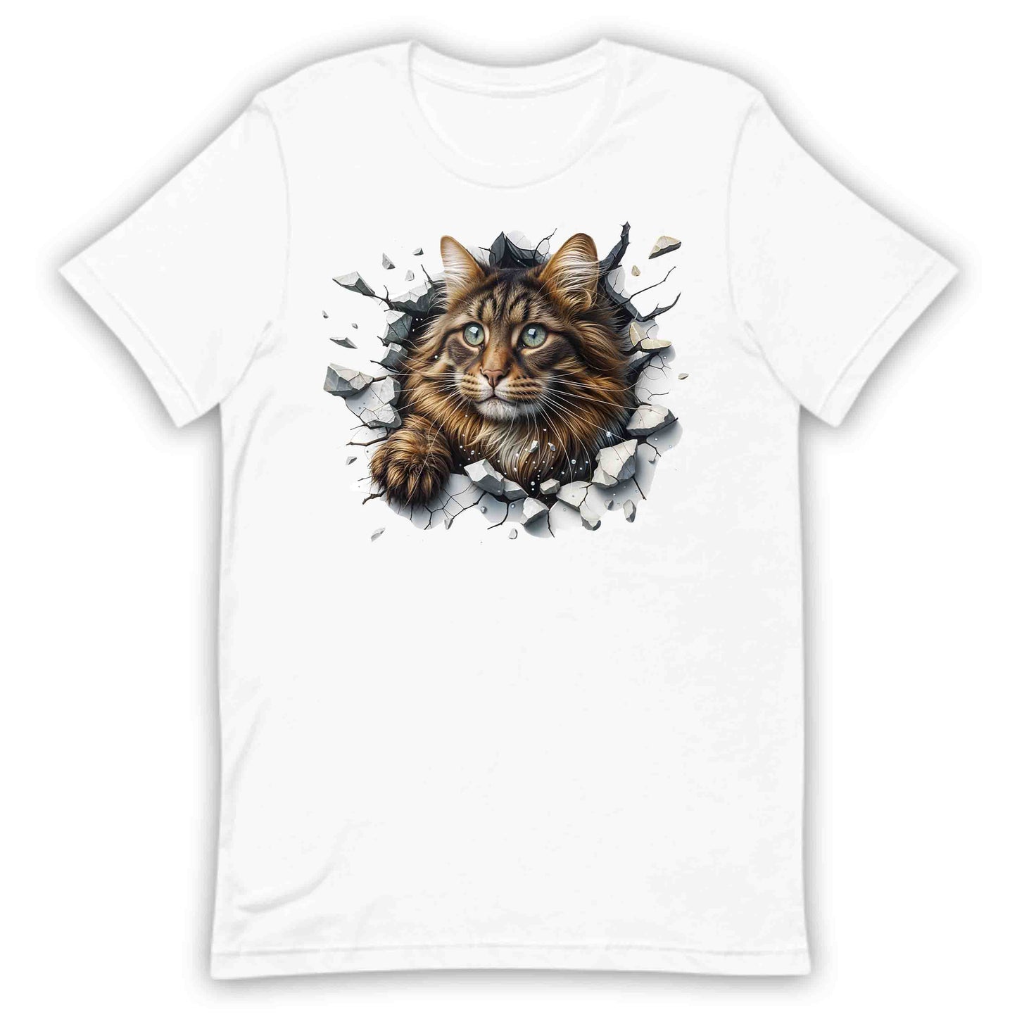 Maine Coon Cat Breaking Through Wall 3D Realistic Cat | PRODUCT CODE: MNCNOTABRKWL