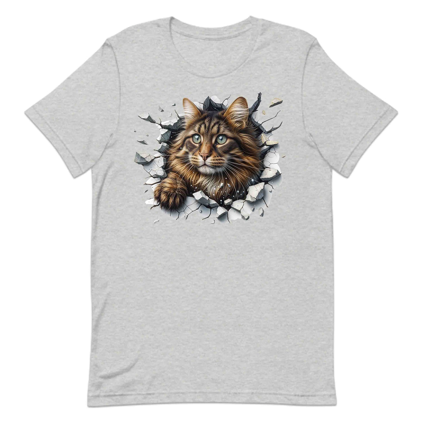 Maine Coon Cat Breaking Through Wall 3D Realistic Cat | PRODUCT CODE: MNCNOTABRKWL